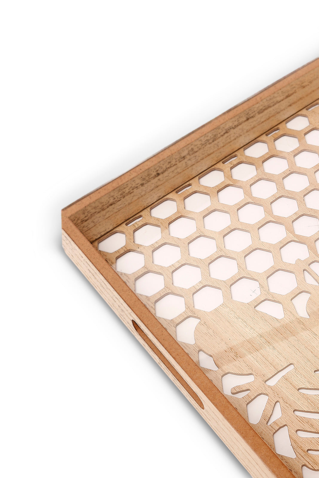 Redtag-Brown-Rectangle-Laser-Cut-Tray-(Large)-Category:Trays,-Colour:Brown,-Deals:New-In,-Dept:Home,-Filter:Home-Dining,-HMW-DIN-Serveware,-New-In-HMW-DIN,-Non-Sale,-S23A,-Section:Homewares-Home-Dining-