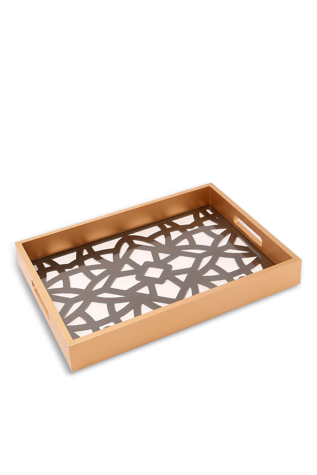 Redtag-White-Rectangle-Laser-Cut-Tray-(Small)-Category:Trays,-Colour:White,-Deals:New-In,-Dept:Home,-Filter:Home-Dining,-HMW-DIN-Serveware,-New-In-HMW-DIN,-Non-Sale,-S23A,-Section:Homewares-Home-Dining-