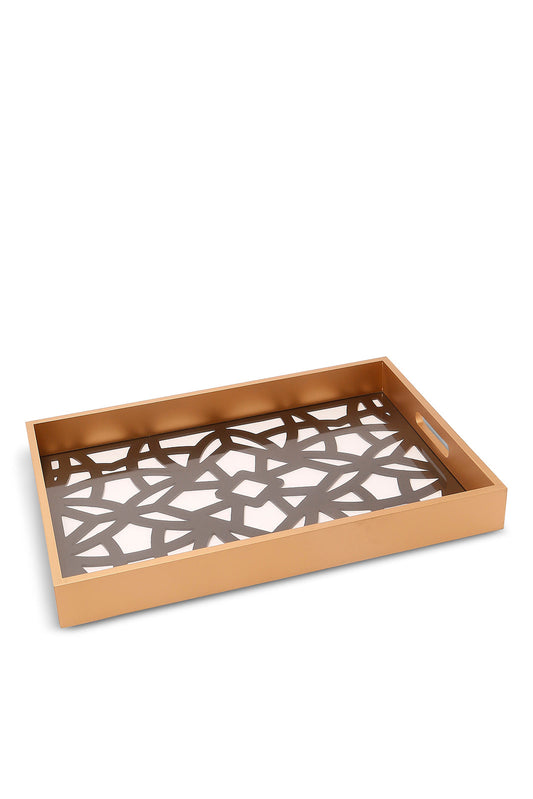 Redtag-White-Rectangle-Laser-Cut-Tray-(Large)-Category:Trays,-Colour:White,-Deals:New-In,-Dept:Home,-Filter:Home-Dining,-HMW-DIN-Serveware,-New-In-HMW-DIN,-Non-Sale,-S23A,-Section:Homewares-Home-Dining-