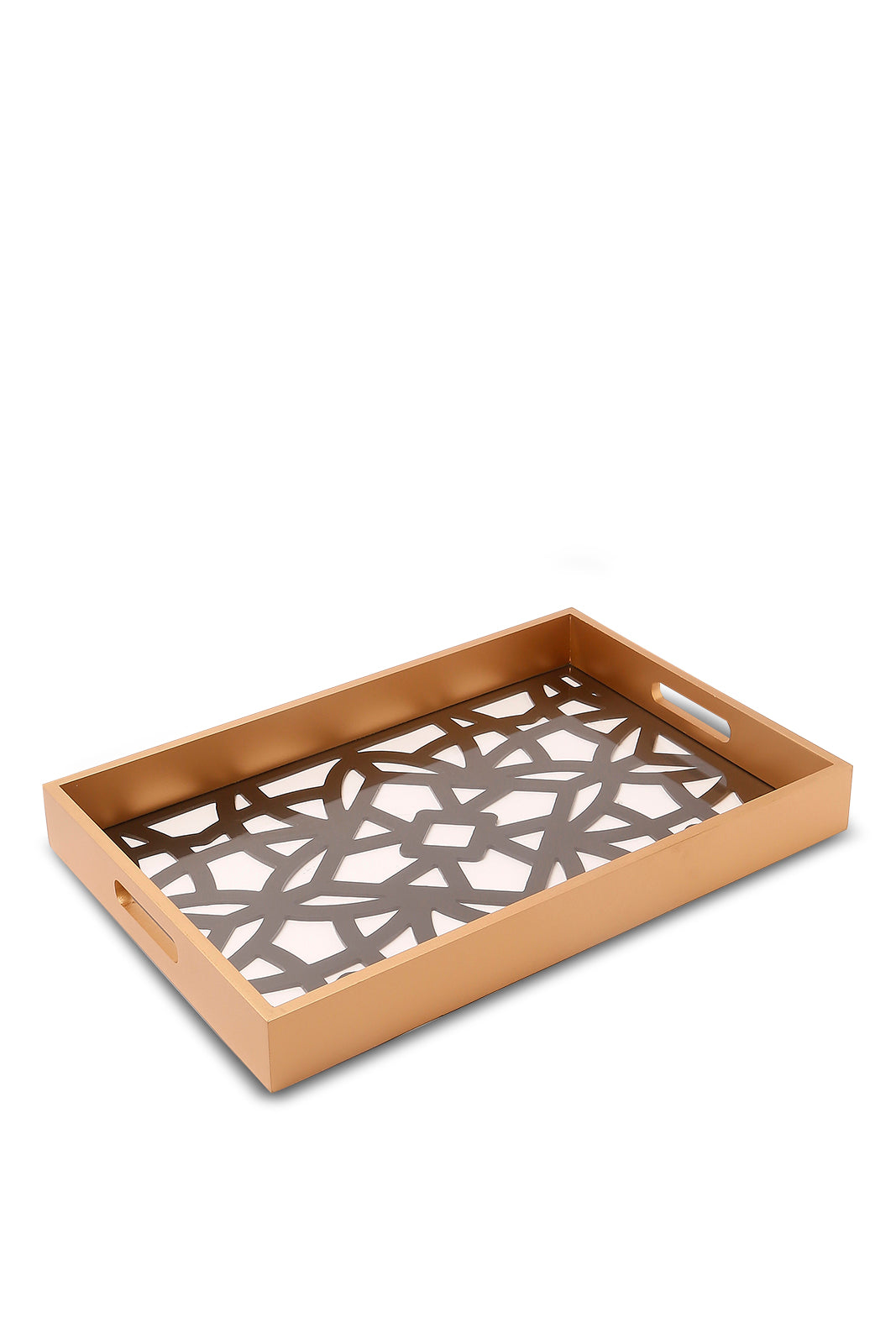 Redtag-White-Rectangle-Laser-Cut-Tray-(Large)-Category:Trays,-Colour:White,-Deals:New-In,-Dept:Home,-Filter:Home-Dining,-HMW-DIN-Serveware,-New-In-HMW-DIN,-Non-Sale,-S23A,-Section:Homewares-Home-Dining-