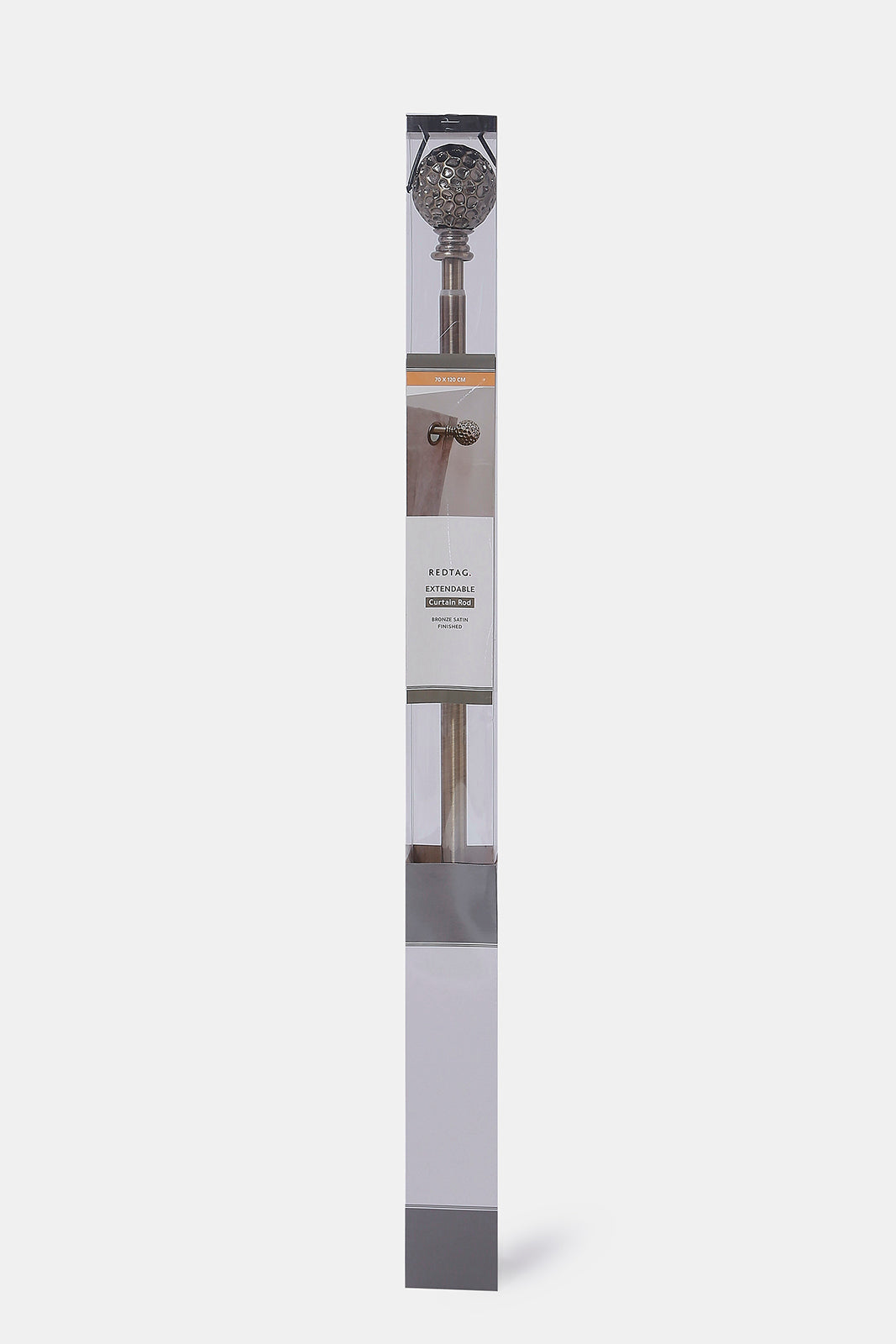 Redtag-Bronze-Satin-Finish-Extendable-Single-Curtain-Rod-With-Round-Finial-Category:Curtain-Rods,-Colour:Bronze,-Deals:New-In,-Dept:Home,-Filter:Home-Bedroom,-HMW-BED-Bedroom-Accessories,-New-In-HMW-BED,-Non-Sale,-S23A,-Section:Homewares-Home-Bedroom-