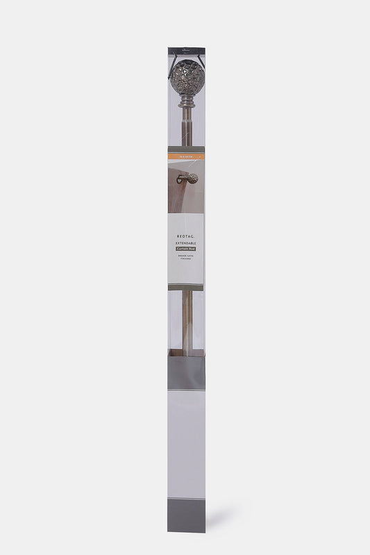 Redtag-Bronze-Satin-Finish-Extendable-Single-Curtain-Rod-With-Round-Finial-Category:Curtain-Rods,-Colour:Bronze,-Deals:New-In,-Dept:Home,-Filter:Home-Bedroom,-HMW-BED-Bedroom-Accessories,-New-In-HMW-BED,-Non-Sale,-S23A,-Section:Homewares-Home-Bedroom-