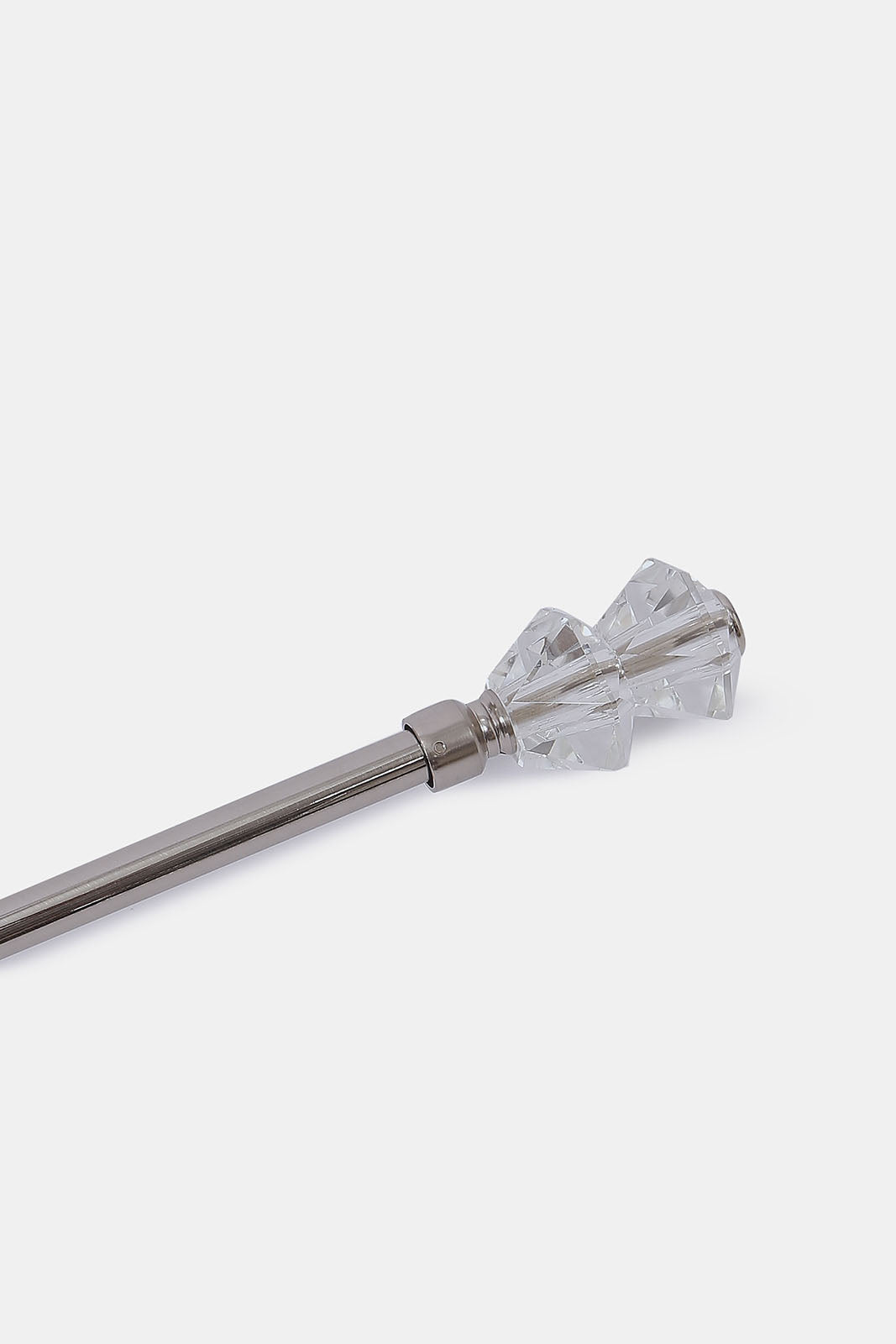 Redtag-Silver-Satin-Finish-Extendable-Single-Curtain-Rod-With-Round-Finial-Category:Curtain-Rods,-Colour:Silver,-Deals:New-In,-Dept:Home,-Filter:Home-Bedroom,-HMW-BED-Bedroom-Accessories,-New-In-HMW-BED,-Non-Sale,-S23A,-Section:Homewares-Home-Bedroom-
