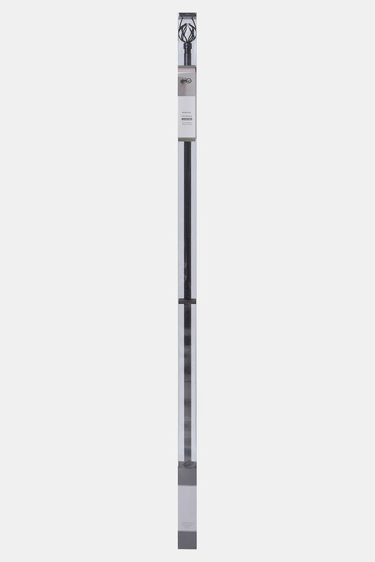 Black Powder Coated Finish Extendable Single Curtain Rod With Round Finial