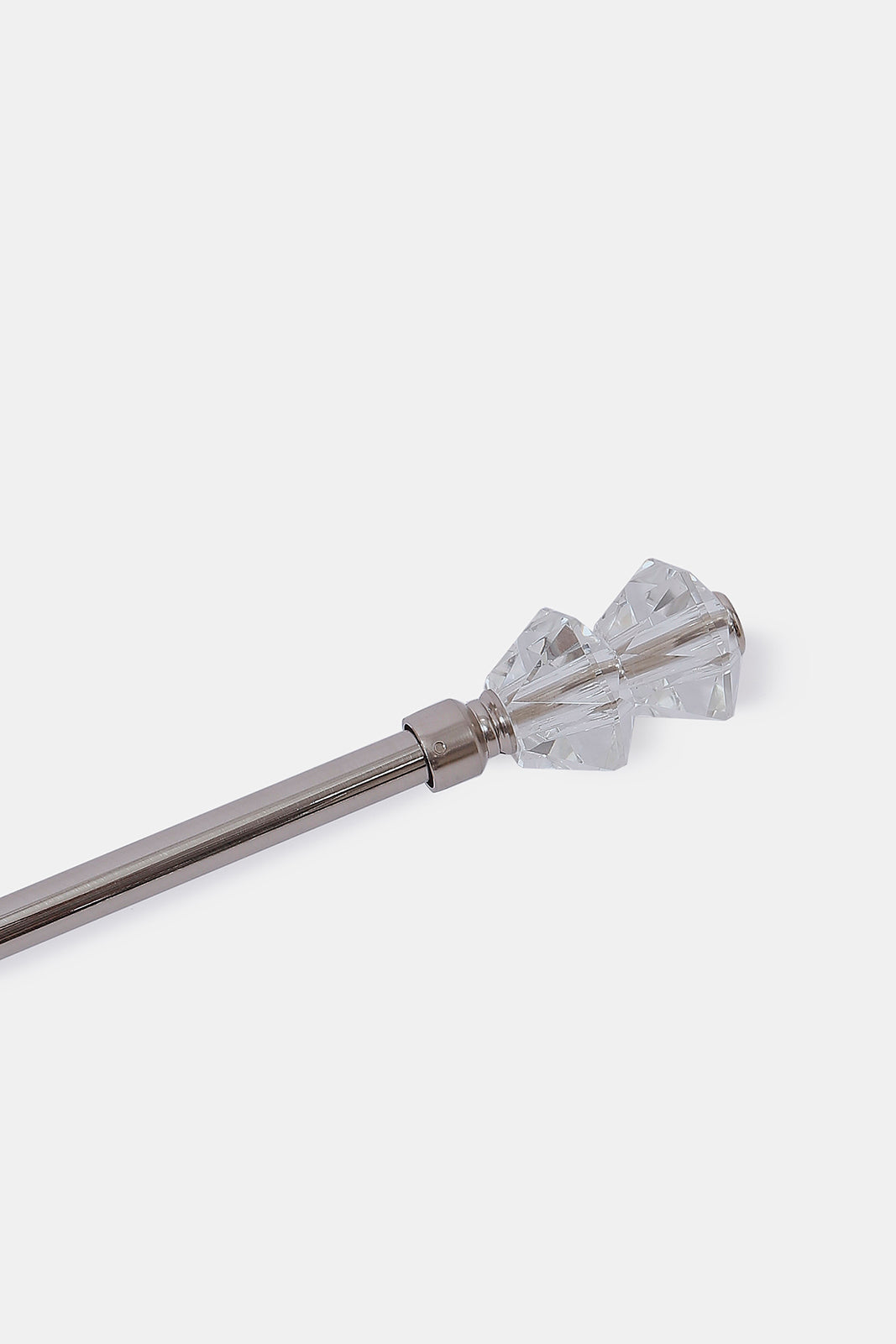 Redtag-Silver-Satin-Finish-Extendable-Single-Curtain-Rod-With-Round-Finial-Category:Curtain-Rods,-Colour:Silver,-Deals:New-In,-Dept:Home,-Filter:Home-Bedroom,-HMW-BED-Bedroom-Accessories,-New-In-HMW-BED,-Non-Sale,-S23A,-Section:Homewares-Home-Bedroom-