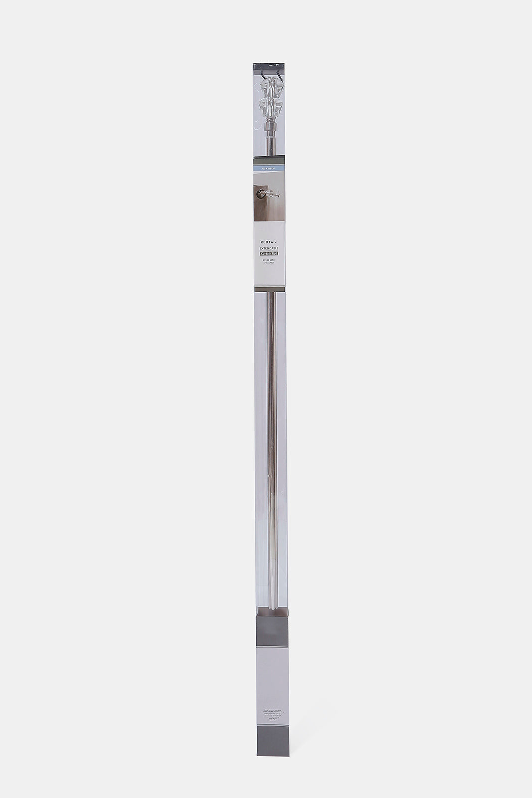 Redtag-Silver-Satin-Finish-Extendable-Single-Curtain-Rod-With-Round-Finial-Category:Curtain-Rods,-Colour:Silver,-Deals:New-In,-Dept:Home,-Filter:Home-Bedroom,-HMW-BED-Bedroom-Accessories,-New-In-HMW-BED,-Non-Sale,-S23A,-Section:Homewares-Home-Bedroom-