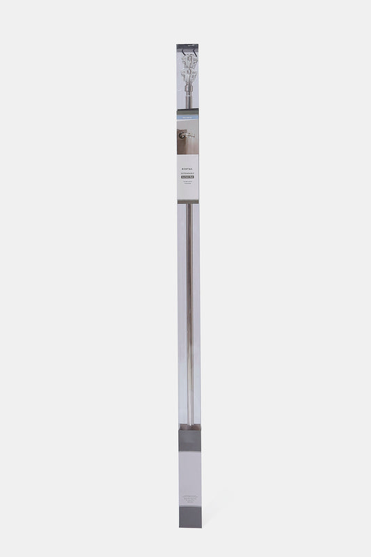 Redtag-Silver-Satin-Finish-Extendable-Single-Curtain-Rod-With-Round-Finial-Category:Curtain-Rods,-Colour:Silver,-Deals:New-In,-Dept:Home,-Filter:Home-Bedroom,-HMW-BED-Bedroom-Accessories,-New-In-HMW-BED,-Non-Sale,-S23A,-Section:Homewares-Home-Bedroom-