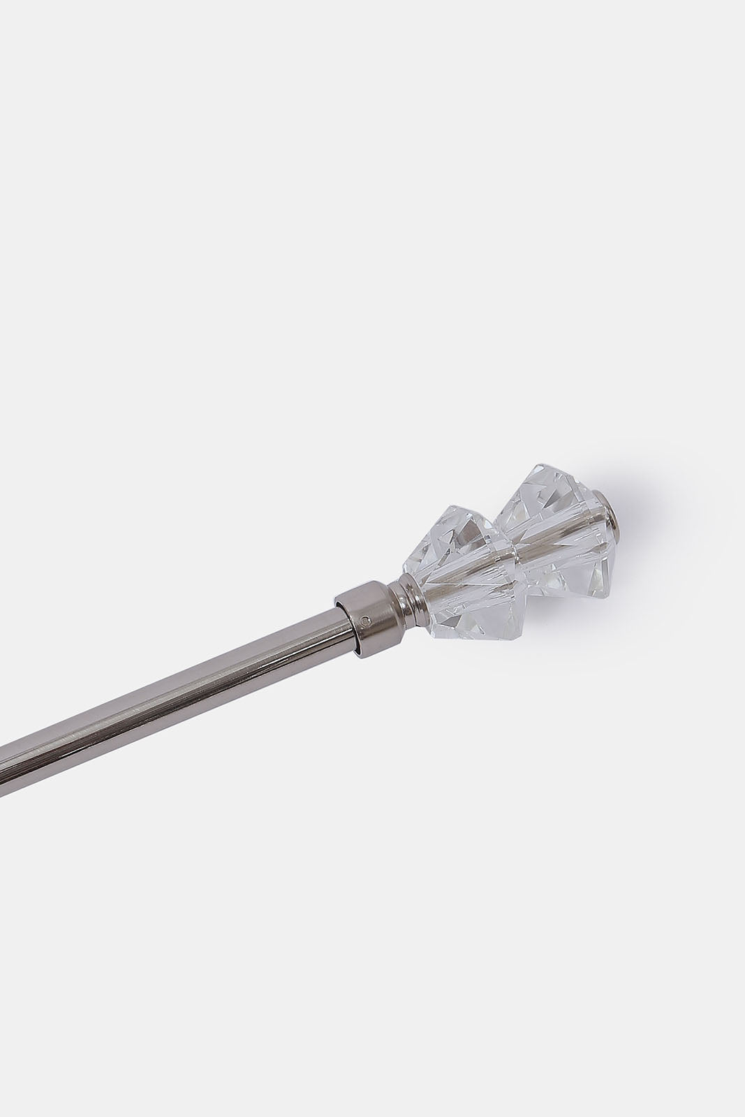 Redtag-Silver-Satin-Finish-Extendable-Single-Curtain-Rod-With-Round-Finial-Category:Curtain-Rods,-Colour:Silver,-Deals:New-In,-Dept:Home,-Filter:Home-Bedroom,-HMW-BED-Bedroom-Accessories,-New-In-HMW-BED,-Non-Sale,-S23A,-Section:Homewares-Home-Bedroom-