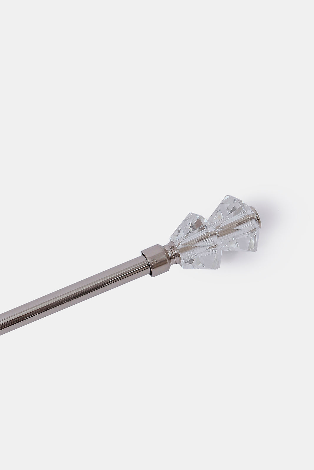 Redtag-Silver-Satin-Finish-Extendable-Single-Curtain-Rod-With-Round-Finial-Category:Curtain-Rods,-Colour:Silver,-Deals:New-In,-Dept:Home,-Filter:Home-Bedroom,-HMW-BED-Bedroom-Accessories,-New-In-HMW-BED,-Non-Sale,-S23A,-Section:Homewares-Home-Bedroom-