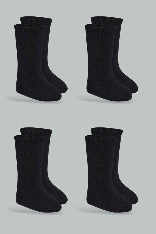 Redtag-Girls-Black-4Pk-Solid-Full-Length-Socks-365,-Category:Socks,-Colour:Black,-Deals:New-In,-Filter:Infant-Girls-(3-to-24-Mths),-ING-Socks,-New-In-ING-APL,-Non-Sale,-Section:Girls-(0-to-14Yrs)-Infant-Girls-3 to 24 Months