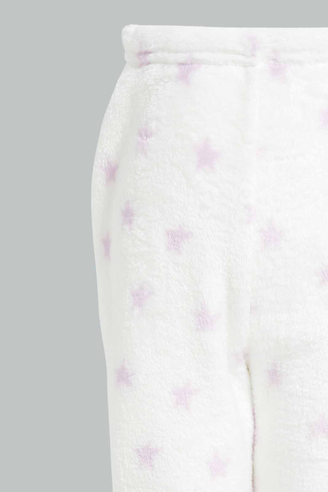 Redtag-Girls-Lilac-Placement-Print-Fluffy-Pyjama-Set-Category:Pyjama-Sets,-Colour:Lilac,-Deals:New-In,-Filter:Infant-Girls-(3-to-24-Mths),-ING-Pyjama-Sets,-New-In-ING-APL,-Non-Sale,-Section:Girls-(0-to-14Yrs),-W22B-Infant-Girls-