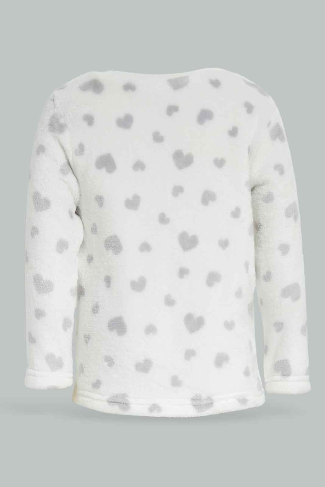 Redtag-Girls-Grey-Placement-Print-Fluffy-Pyjama-Set-Category:Pyjama-Sets,-Colour:Grey,-Deals:New-In,-Filter:Infant-Girls-(3-to-24-Mths),-ING-Pyjama-Sets,-New-In-ING-APL,-Non-Sale,-Section:Girls-(0-to-14Yrs),-W22B-Infant-Girls-