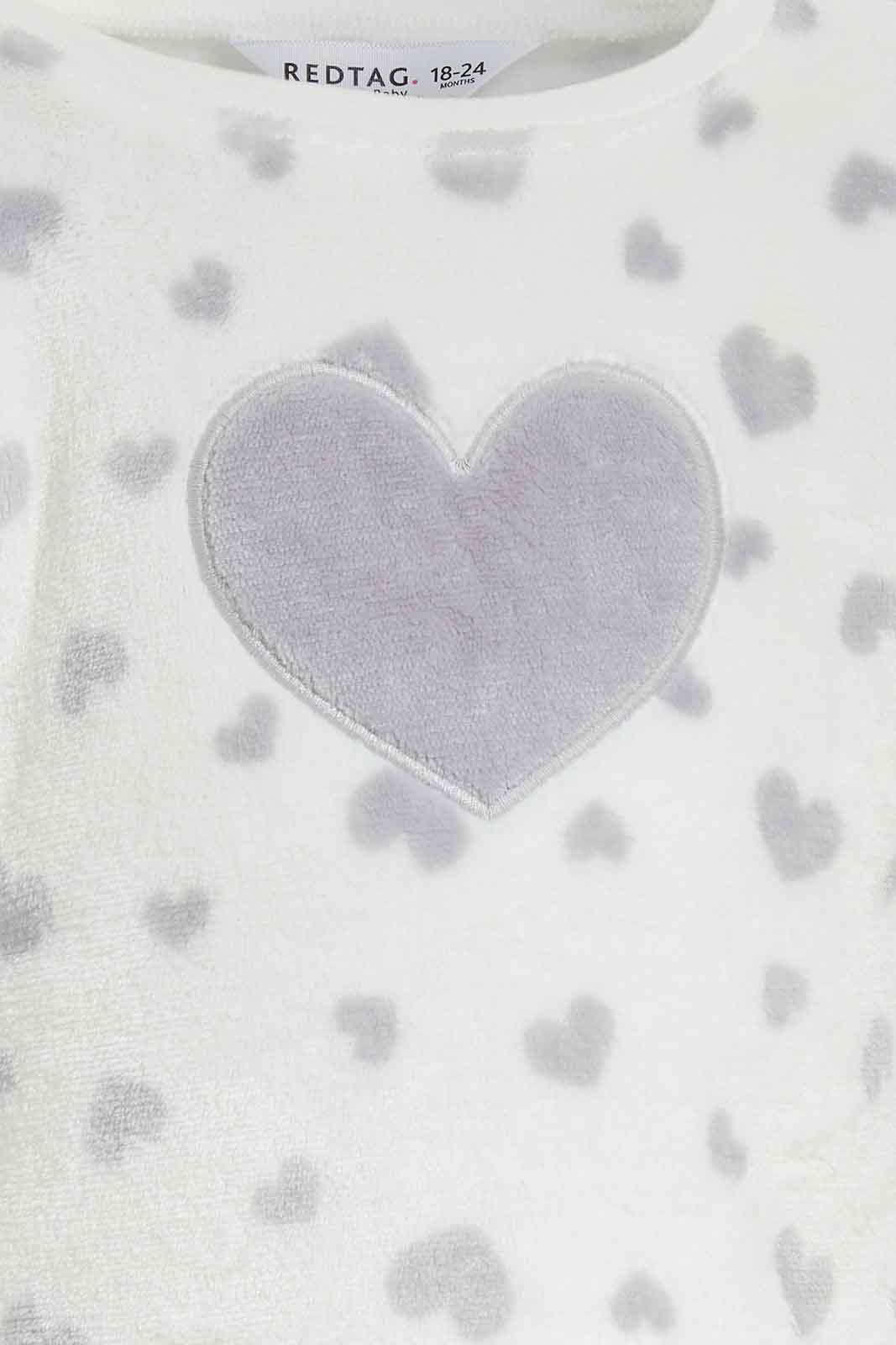 Redtag-Girls-Grey-Placement-Print-Fluffy-Pyjama-Set-Category:Pyjama-Sets,-Colour:Grey,-Deals:New-In,-Filter:Infant-Girls-(3-to-24-Mths),-ING-Pyjama-Sets,-New-In-ING-APL,-Non-Sale,-Section:Girls-(0-to-14Yrs),-W22B-Infant-Girls-