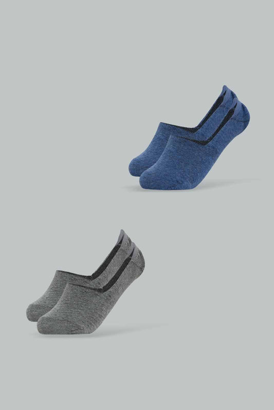 Redtag-Boys-Blue-Mel/Grey-Mel-2-Pcs-Pack-Invisible-Socks-365,-BSR-Socks,-Category:Socks,-Colour:Assorted,-Deals:New-In,-Dept:Boys,-Filter:Senior-Boys-(8-to-14-Yrs),-New-In-BSR-APL,-Non-Sale,-Section:Boys-(0-to-14Yrs)-Senior-Boys-9 to 14 Years