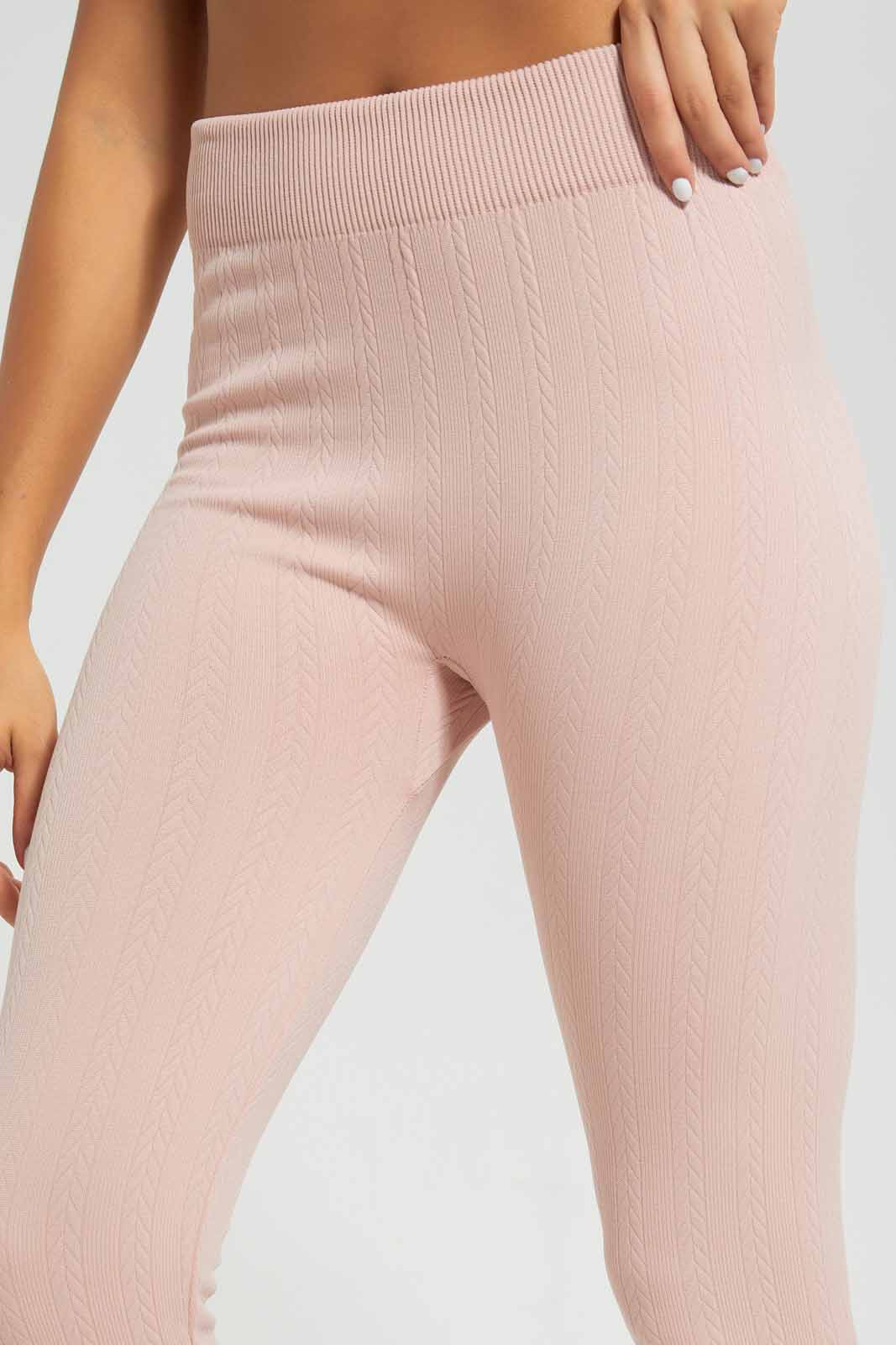 Redtag-Women-Pink-Jacquard-Legging-Category:Jeggings,-Colour:Apricot,-Deals:New-In,-Filter:Women's-Clothing,-New-In-Women-APL,-Non-Sale,-Section:Women,-W22A,-Women-Jeggings-Women's-