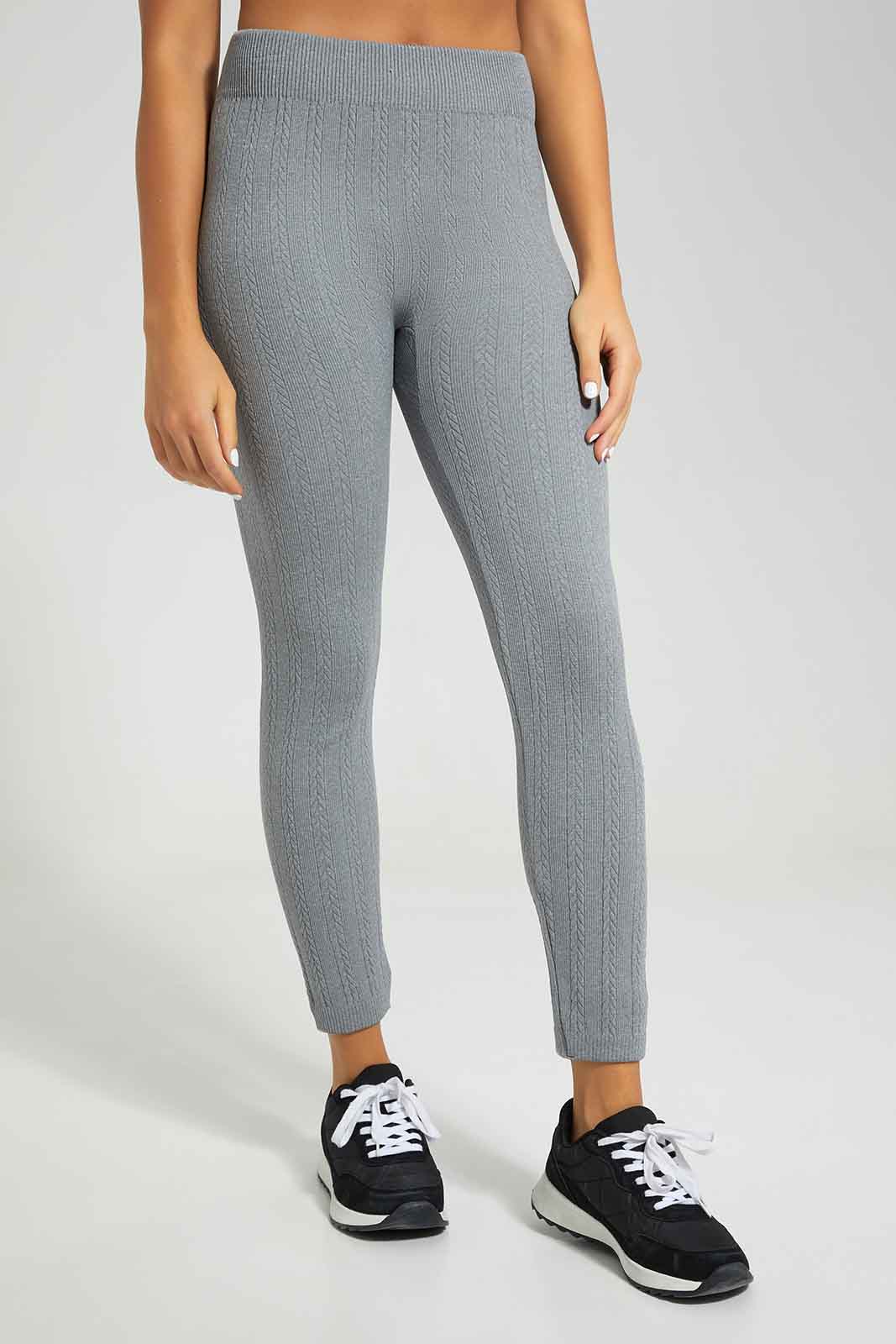Redtag-Women-Grey-Jacquard-Legging-Category:Jeggings,-Colour:Grey,-Deals:New-In,-Filter:Women's-Clothing,-New-In-Women-APL,-Non-Sale,-Section:Women,-W22A,-Women-Jeggings-Women's-