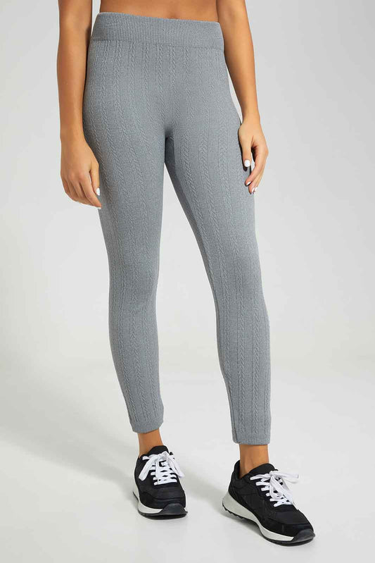 Redtag-Women-Grey-Jacquard-Legging-Category:Jeggings,-Colour:Grey,-Deals:New-In,-Filter:Women's-Clothing,-New-In-Women-APL,-Non-Sale,-Section:Women,-W22A,-Women-Jeggings-Women's-
