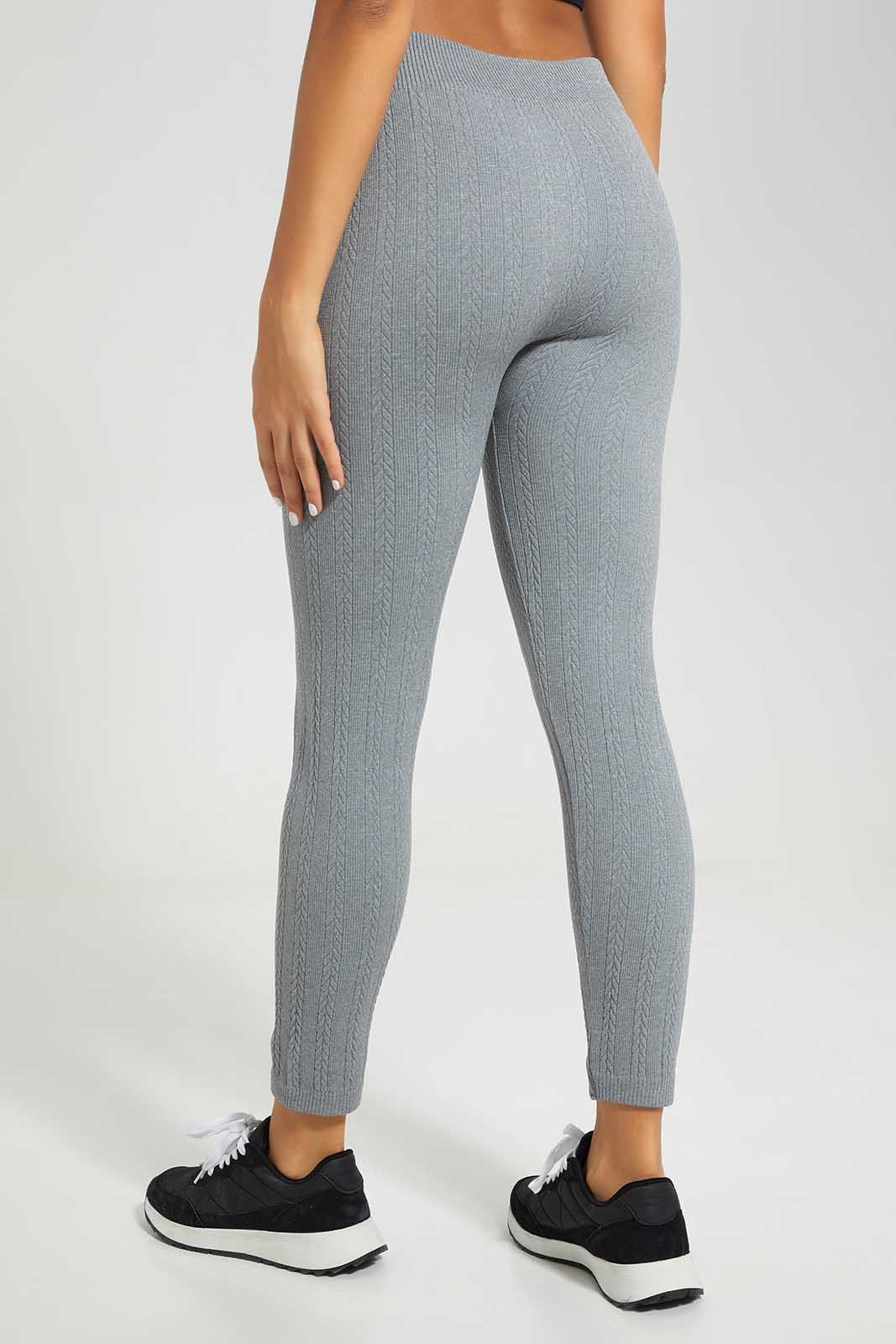 Redtag-Women-Grey-Jacquard-Legging-Category:Jeggings,-Colour:Grey,-Deals:New-In,-Filter:Women's-Clothing,-New-In-Women-APL,-Non-Sale,-Section:Women,-W22A,-Women-Jeggings-Women's-