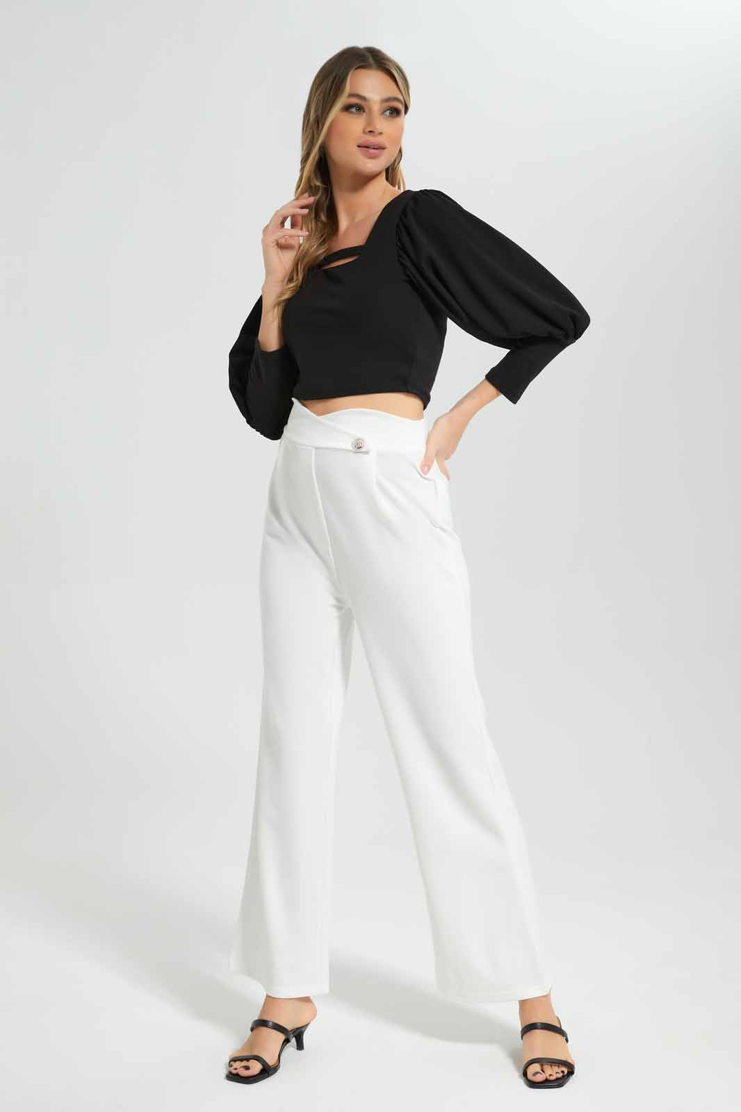Redtag-Women-Puff-Sleeve-Square-Neck-Top-Category:Tops,-Colour:Black,-Deals:New-In,-Filter:Women's-Clothing,-New-In-Women-APL,-Non-Sale,-Section:Women,-W22A,-Women-Tops-Women's-