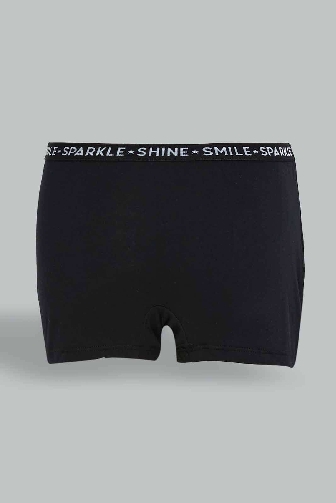 Girls Assorted Printed Boxer Brief Set (Pack Of 3)