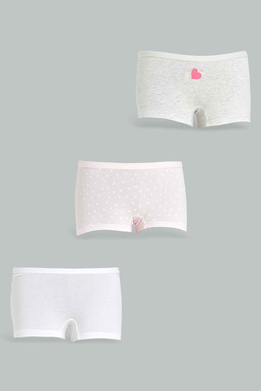 Redtag-Girls-3Pk-Boxer---Coral-Pack-365,-Category:Briefs,-Colour:Orange,-Deals:New-In,-ESS,-Filter:Girls-(2-to-8-Yrs),-GIR-Briefs,-New-In-GIR-APL,-Non-Sale,-Section:Girls-(0-to-14Yrs)-Girls-2 to 8 Years
