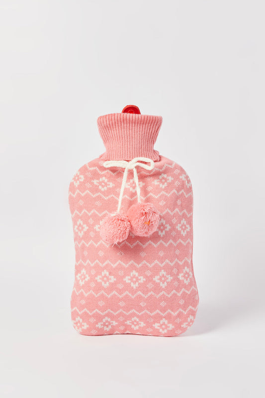 Redtag-2L-Hot-Water-Bag-With-Knitted-Cover-Category:Bags,-Colour:Pink,-Deals:2-FOR-49,-Dept:Home,-Filter:Travel-Accessories,-IMP-Bags,-New-In,-New-In-IMP-ACC,-Non-Sale,-S23A,-Section:Homewares-Home-Accessories-