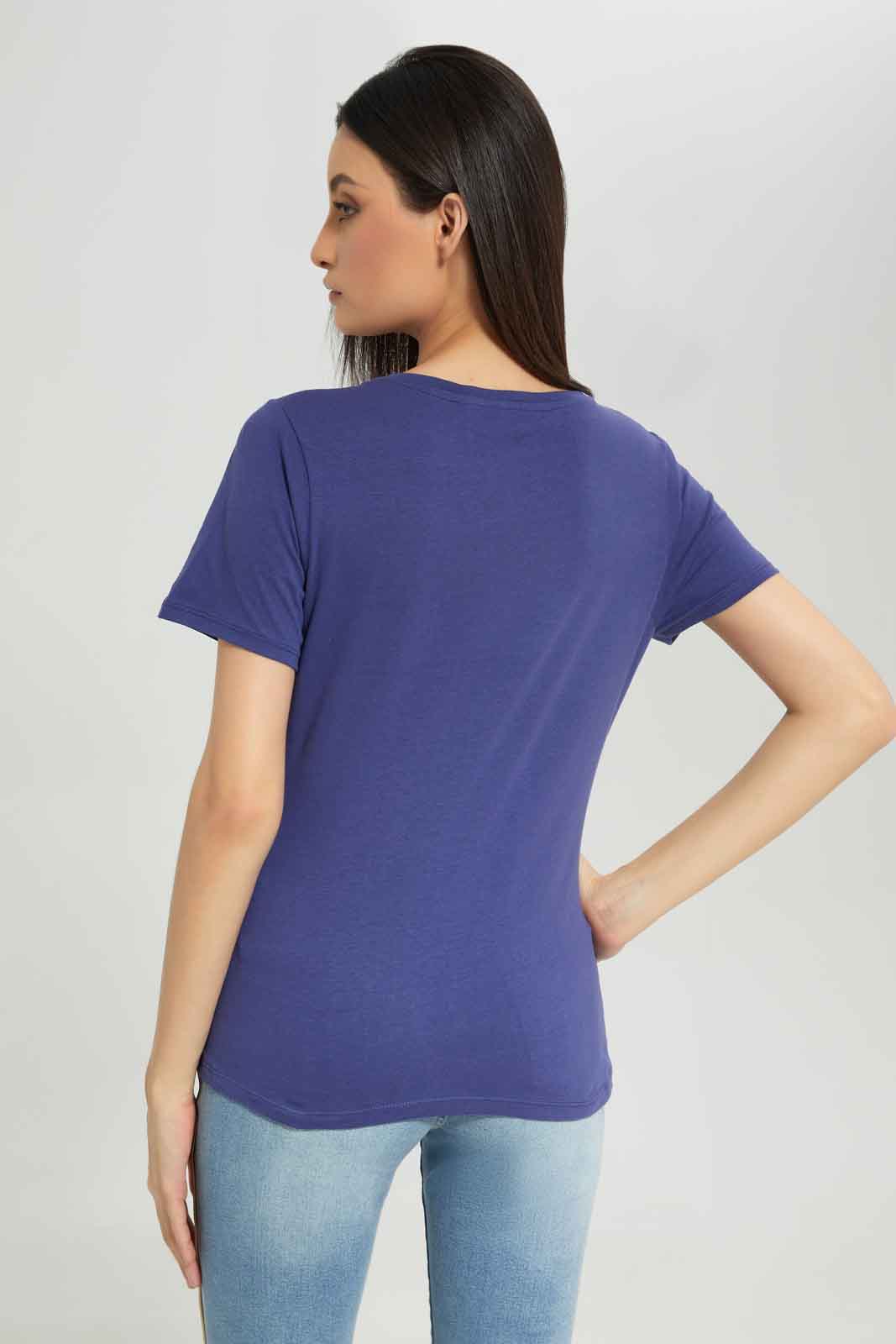 Redtag-Women-Blue-Short-Sleeve-Crew-Neck-T-Shirt-Category:T-Shirts,-Colour:Blue,-Deals:New-In,-Dept:Ladieswear,-Filter:Women's-Clothing,-New-In-Women-APL,-Non-Sale,-Section:Women,-TBL,-W22B,-Women-T-Shirts-Women's-