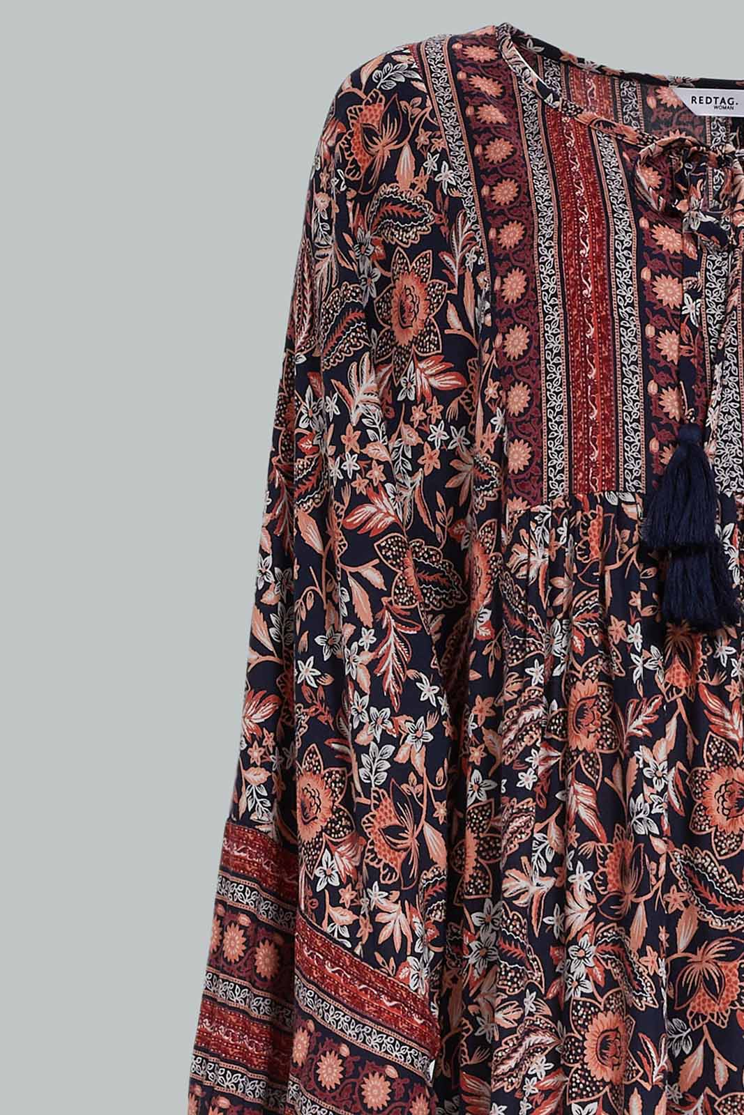Redtag-Women-Burgundy-Aop-Long-Sleeves-Nightgown-Category:Nightgowns,-Colour:Burgundy,-Deals:New-In,-Dept:Ladieswear,-Filter:Women's-Clothing,-New-In-Women-APL,-Non-Sale,-Section:Women,-W22B,-Women-Nightgowns--