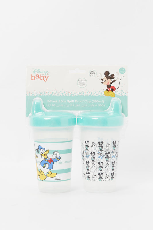 Redtag-Light-Mint/White-Pack-Of-2-Mickey--Bpa-Free-Baby-Sippy-Cup-Category:Newborn-Accessories,-CHR,-CHR:CHR,-Colour:Mint,-Deals:New-In,-Dept:New-Born,-Filter:Newborn-Accessories,-H1:ACC,-H2:NBN,-H3:NUF,-H4:NUF,-NBN-Newborn-Accessories,-New-In,-New-In-NBN-ACC,-Non-Sale,-Packs,-S23A,-Season:S23B,-Section:Boys-(0-to-14Yrs),-Set:Set-of-2,-Style:INFANT-FEEDING-New-Born-Baby-