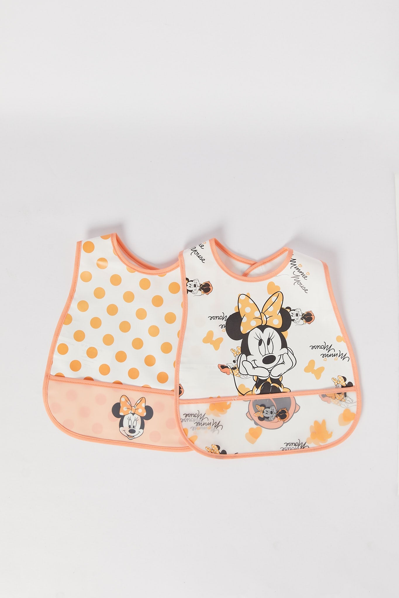 Redtag-Pink/White-Minnie-2Pcs-Printed-Peva-Bib-Category:Newborn-Accessories,-CHR,-CHR:CHR,-Colour:Pink,-Deals:New-In,-Dept:New-Born,-Filter:Newborn-Accessories,-H1:ACC,-H2:NBN,-H3:NUF,-H4:NUF,-NBN-Newborn-Accessories,-New-In,-New-In-NBN-ACC,-Non-Sale,-Packs,-S23A,-Season:S23B,-Section:Boys-(0-to-14Yrs),-Set:Set-of-2,-Style:INFANT-FEEDING-New-Born-Baby-