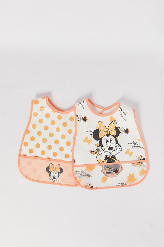 Redtag-Pink/White-Minnie-2Pcs-Printed-Peva-Bib-Category:Newborn-Accessories,-CHR,-CHR:CHR,-Colour:Pink,-Deals:New-In,-Dept:New-Born,-Filter:Newborn-Accessories,-H1:ACC,-H2:NBN,-H3:NUF,-H4:NUF,-NBN-Newborn-Accessories,-New-In,-New-In-NBN-ACC,-Non-Sale,-Packs,-S23A,-Season:S23B,-Section:Boys-(0-to-14Yrs),-Set:Set-of-2,-Style:INFANT-FEEDING-New-Born-Baby-