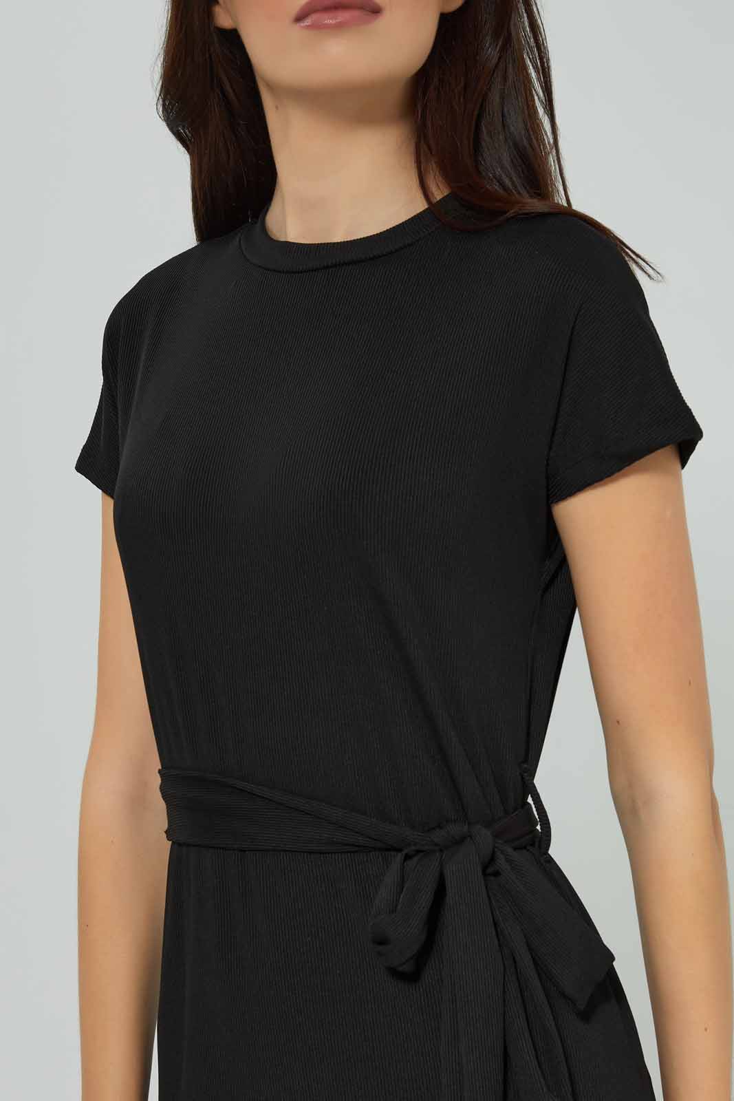 Redtag-Women-Black-Belted-Rib-Midi-Dress-(blank),-Category:Dresses,-Colour:Black,-Deals:New-In,-Filter:Women's-Clothing,-New-In-Women-APL,-Non-Sale,-Section:Women,-W22A,-Women-Dresses-Women's-