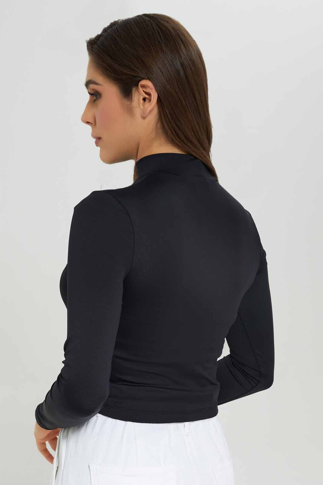Redtag-Women-Black-Long-Sleeve-Keyhole-Top-Category:Tops,-Colour:Black,-Deals:New-In,-Dept:Ladieswear,-Filter:Women's-Clothing,-New-In-Women-APL,-Non-Sale,-Section:Women,-W22B,-Women-Tops-Women's-