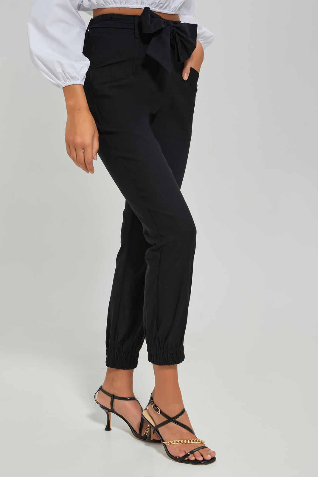 Redtag-Women-Black-Belted-Jogger-Category:Trousers,-Colour:Black,-Deals:New-In,-Dept:Ladieswear,-Filter:Women's-Clothing,-New-In-Women-APL,-Non-Sale,-Section:Women,-W22B,-Women-Trousers-Women's-