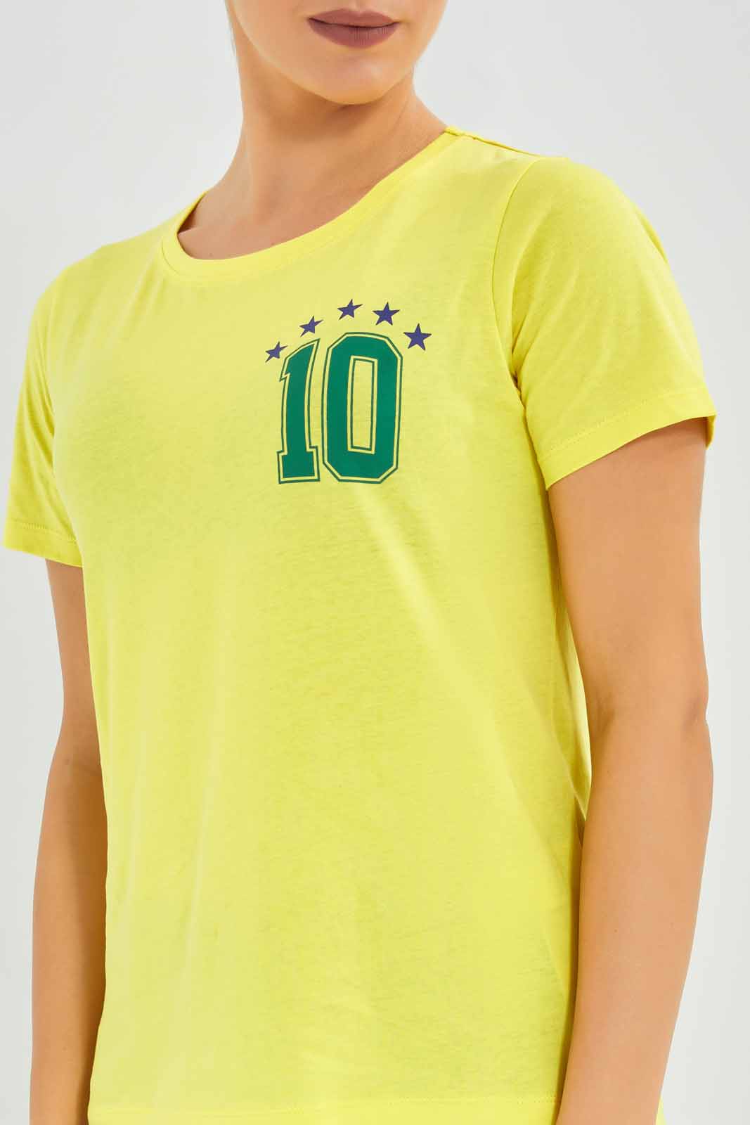 Redtag-Women-Yellow-Brazil-Placement-Print-Active-T-Shirt-Category:T-Shirts,-Colour:Yellow,-Deals:New-In,-Filter:Women's-Clothing,-FWC,-New-In-Women-APL,-Non-Sale,-Section:Women,-W22B,-Women-T-Shirts-Women's-