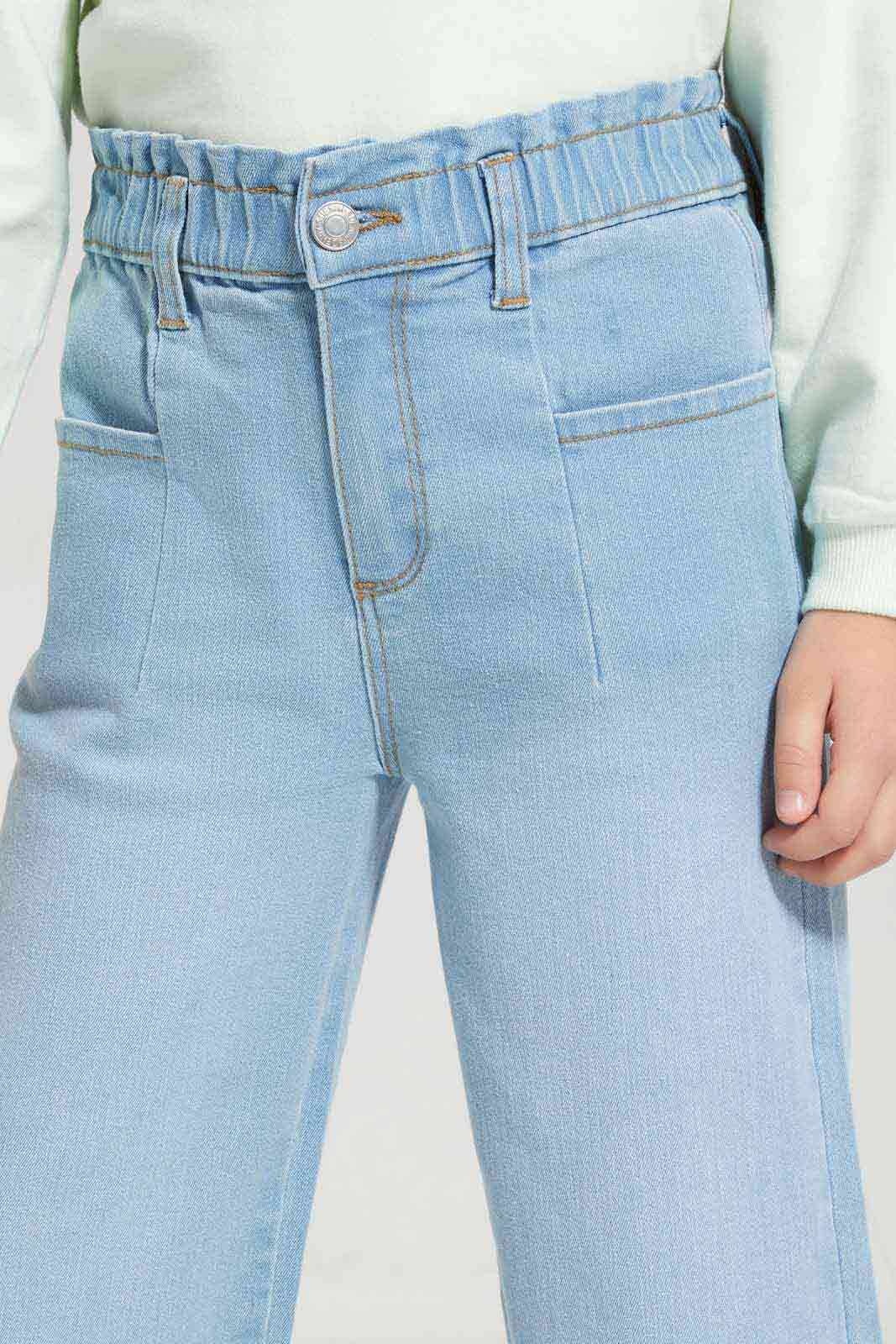 Redtag-Girls-Light-Wash-Wide-Leg-Jeans-Category:Jeans,-Colour:Light-Wash,-Deals:New-In,-Filter:Girls-(2-to-8-Yrs),-GIR-Jeans,-New-In-GIR-APL,-Non-Sale,-Section:Girls-(0-to-14Yrs),-W22B-Girls-2 to 8 Years