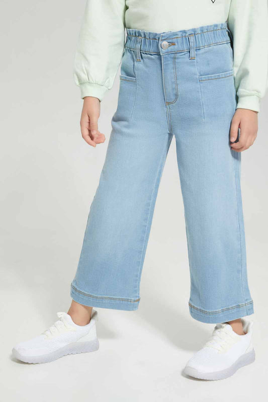 Redtag-Girls-Light-Wash-Wide-Leg-Jeans-Category:Jeans,-Colour:Light-Wash,-Deals:New-In,-Filter:Girls-(2-to-8-Yrs),-GIR-Jeans,-New-In-GIR-APL,-Non-Sale,-Section:Girls-(0-to-14Yrs),-W22B-Girls-2 to 8 Years