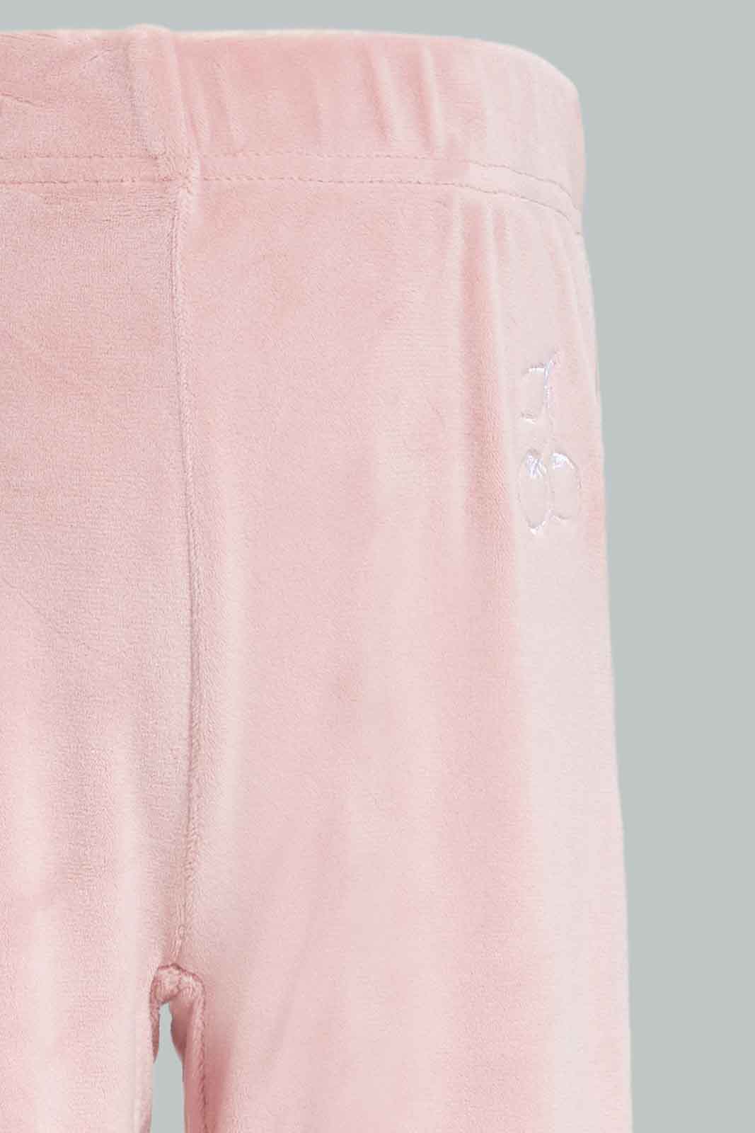 Redtag-Girls-Pink-Velvet-Solid-Jogset-Category:Jog-Sets,-Colour:Apricot,-Deals:New-In,-Filter:Infant-Girls-(3-to-24-Mths),-ING-Jog-Sets,-New-In-ING-APL,-Non-Sale,-Section:Girls-(0-to-14Yrs),-W22B-Infant-Girls-3 to 24 Months