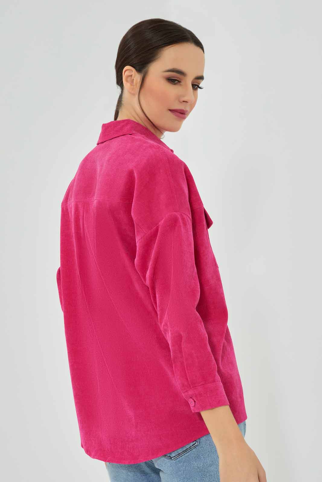 Redtag-Women-Fuchsia-Cord-Shirt-(blank),-Category:Blouses,-Colour:Fuchsia,-Deals:New-In,-Filter:Women's-Clothing,-New-In-Women-APL,-Non-Sale,-Section:Women,-W22A,-Women-Blouses-Women's-