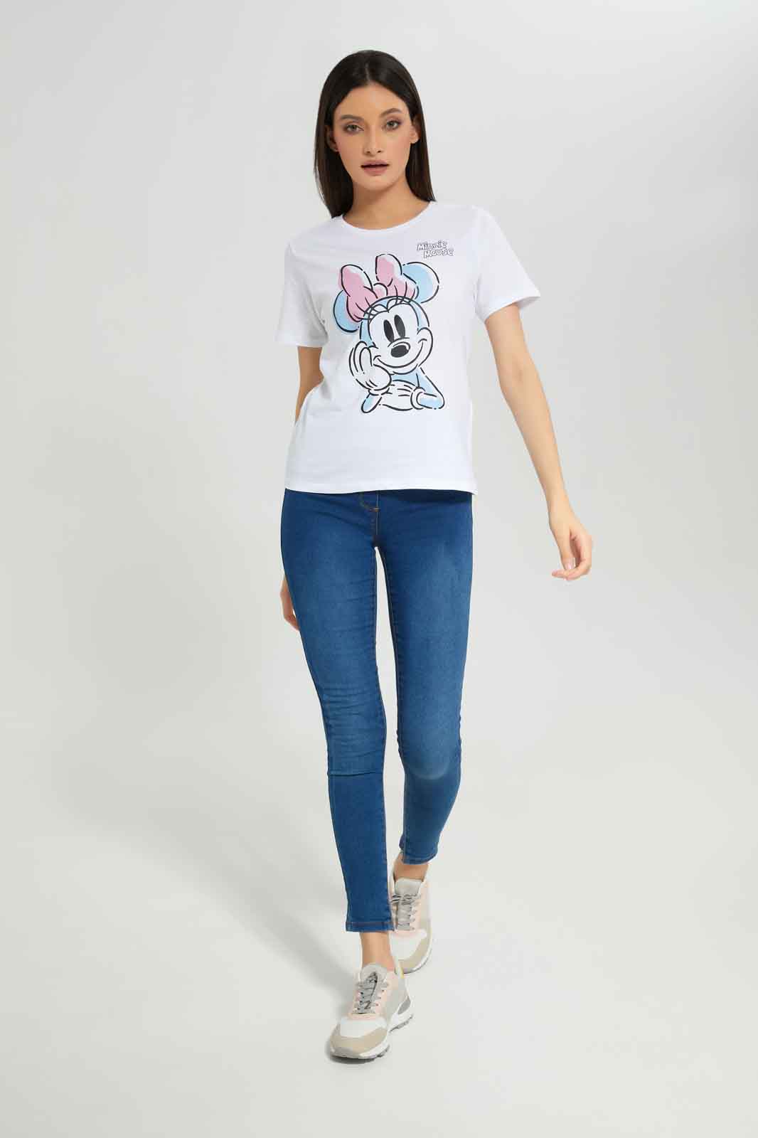 Redtag-Women-White-Minnie-Printed-T-Shirt-Category:T-Shirts,-CHA,-Colour:White,-Deals:New-In,-Dept:Ladieswear,-Filter:Women's-Clothing,-New-In-Women-APL,-Non-Sale,-Section:Women,-TBL,-W22A,-Women-T-Shirts-Women's-
