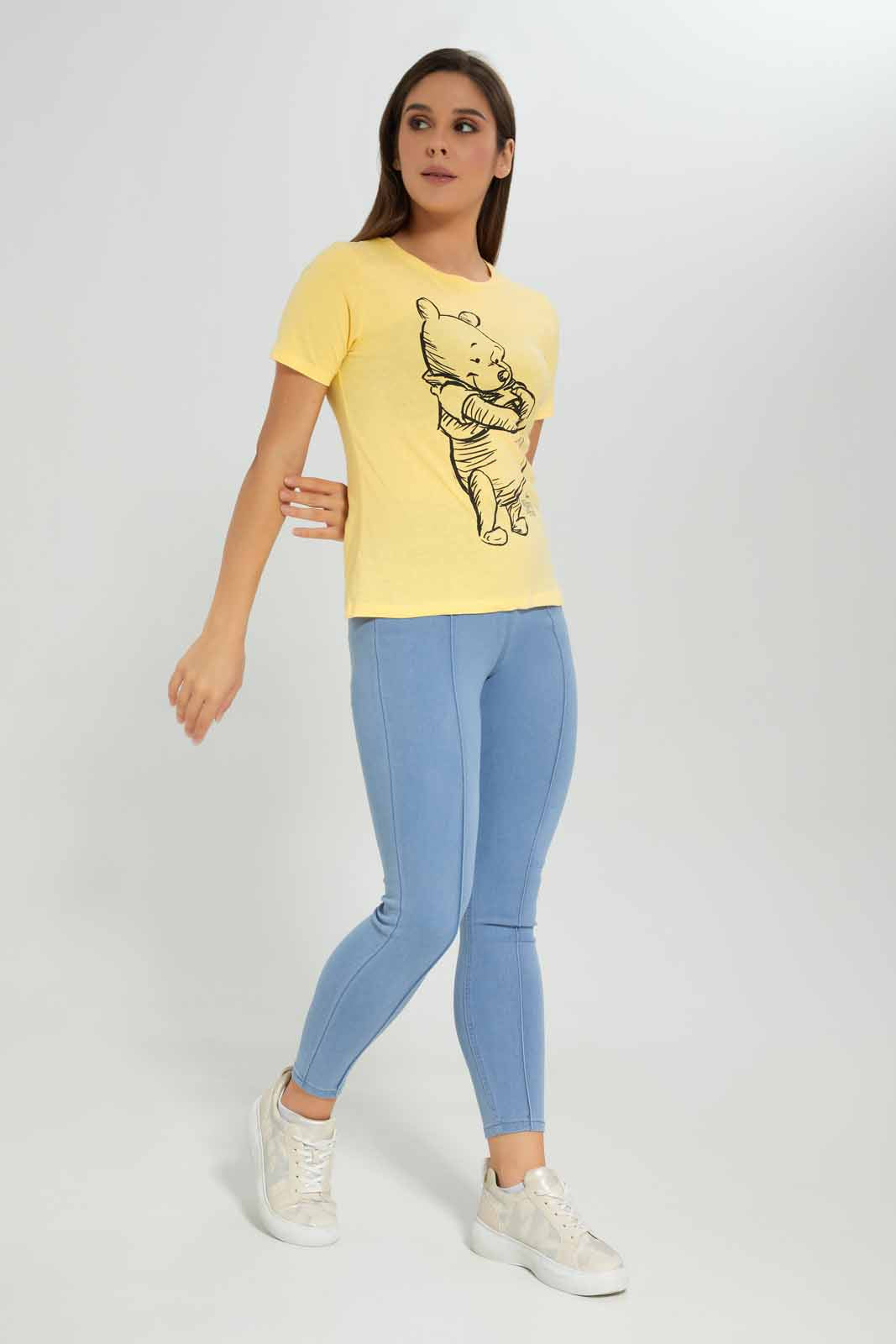Redtag-Women-Yellow-Winnie-The-Pooh-Printed-T-Shirt-Category:T-Shirts,-CHA,-Colour:Yellow,-Deals:New-In,-Dept:Ladieswear,-Filter:Women's-Clothing,-New-In-Women-APL,-Non-Sale,-Section:Women,-TBL,-W22A,-Women-T-Shirts-Women's-