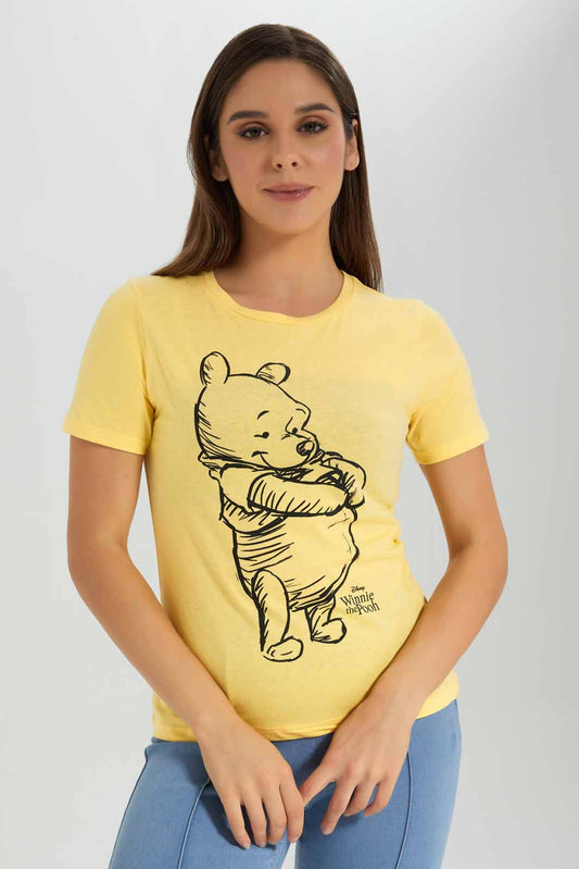 Redtag-Women-Yellow-Winnie-The-Pooh-Printed-T-Shirt-Category:T-Shirts,-CHA,-Colour:Yellow,-Deals:New-In,-Dept:Ladieswear,-Filter:Women's-Clothing,-New-In-Women-APL,-Non-Sale,-Section:Women,-TBL,-W22A,-Women-T-Shirts-Women's-