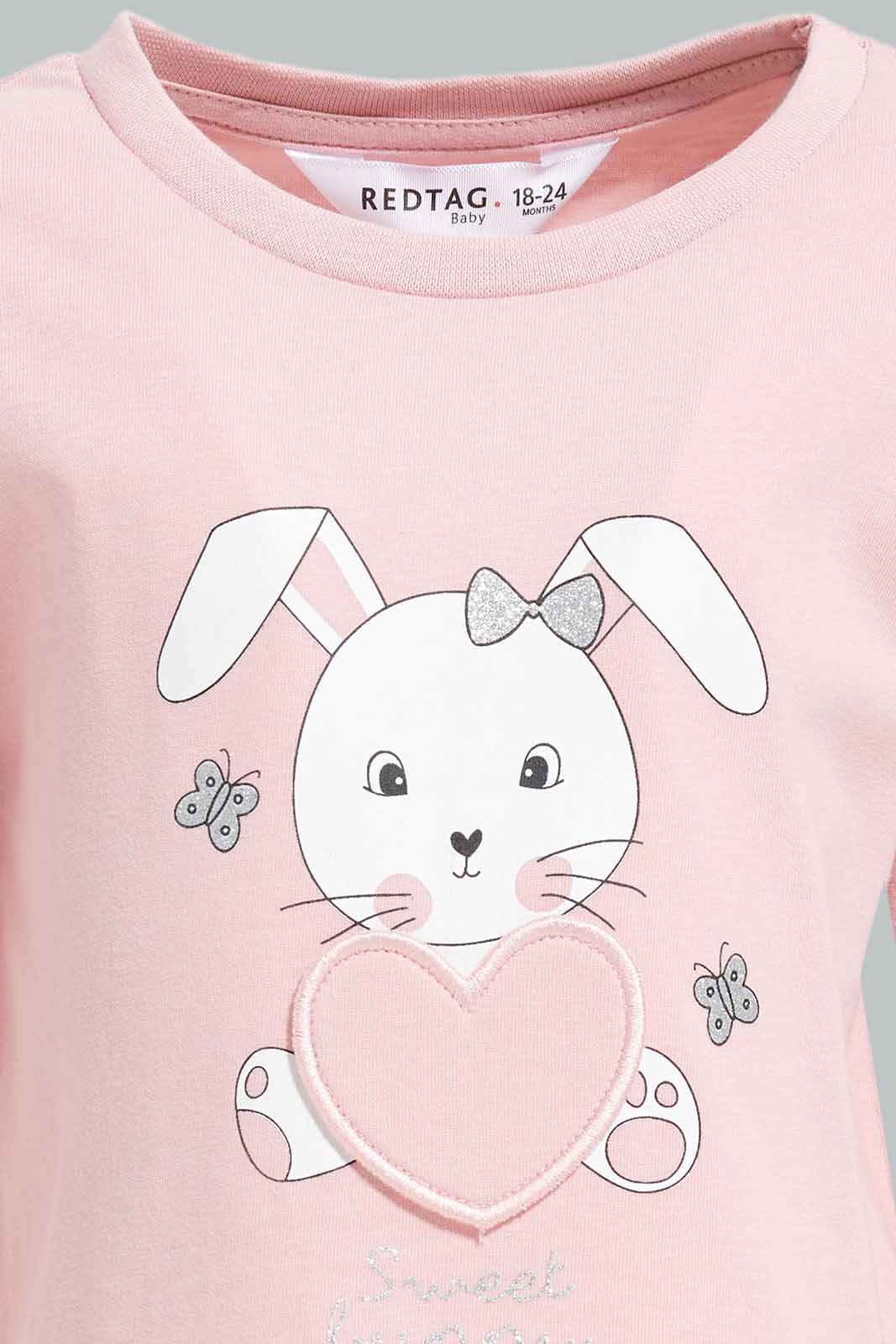 Redtag-Girls-Pale-Pink-Teddy-Bear-Artwork-T-Shirt-Category:T-Shirts,-Colour:Apricot,-Deals:New-In,-Filter:Infant-Girls-(3-to-24-Mths),-ING-T-Shirts,-New-In-ING-APL,-Non-Sale,-Section:Girls-(0-to-14Yrs),-W22B-Infant-Girls-