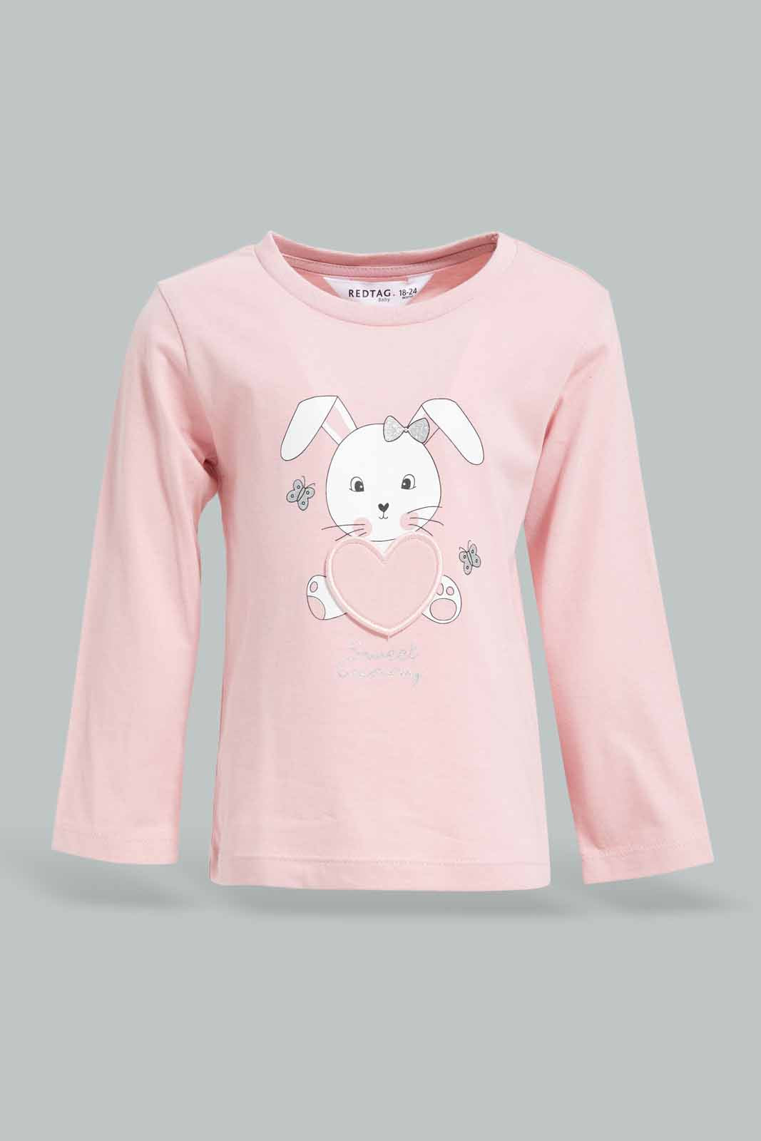 Redtag-Girls-Pale-Pink-Teddy-Bear-Artwork-T-Shirt-Category:T-Shirts,-Colour:Apricot,-Deals:New-In,-Filter:Infant-Girls-(3-to-24-Mths),-ING-T-Shirts,-New-In-ING-APL,-Non-Sale,-Section:Girls-(0-to-14Yrs),-W22B-Infant-Girls-