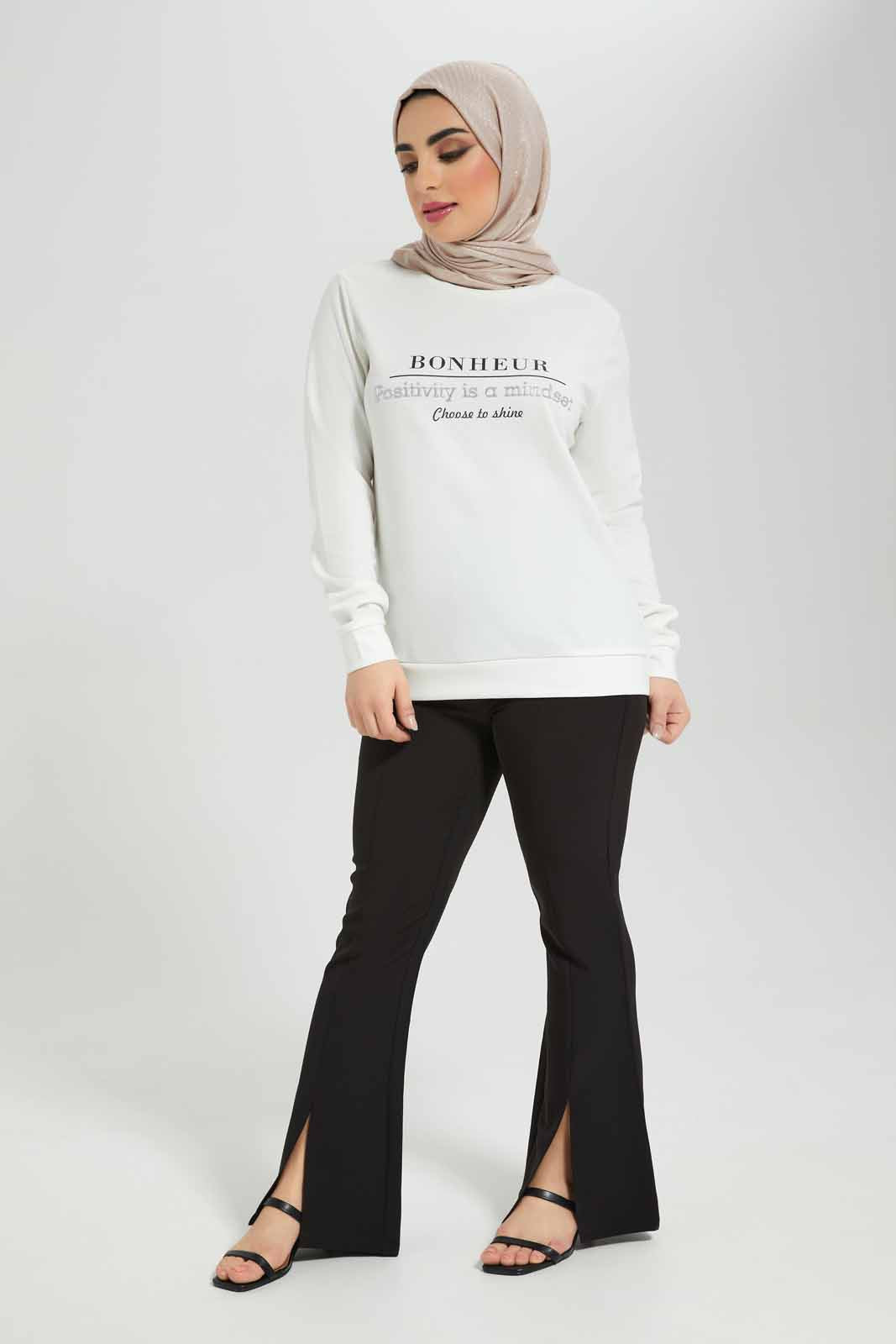 Redtag-Women-White-Long-Sleeve-Sweatshirt-Category:Sweatshirts,-Colour:White,-Deals:New-In,-Filter:Women's-Clothing,-LMC,-Modest,-New-In-Women-APL,-Non-Sale,-Section:Women,-W22B,-Women-Sweatshirts--
