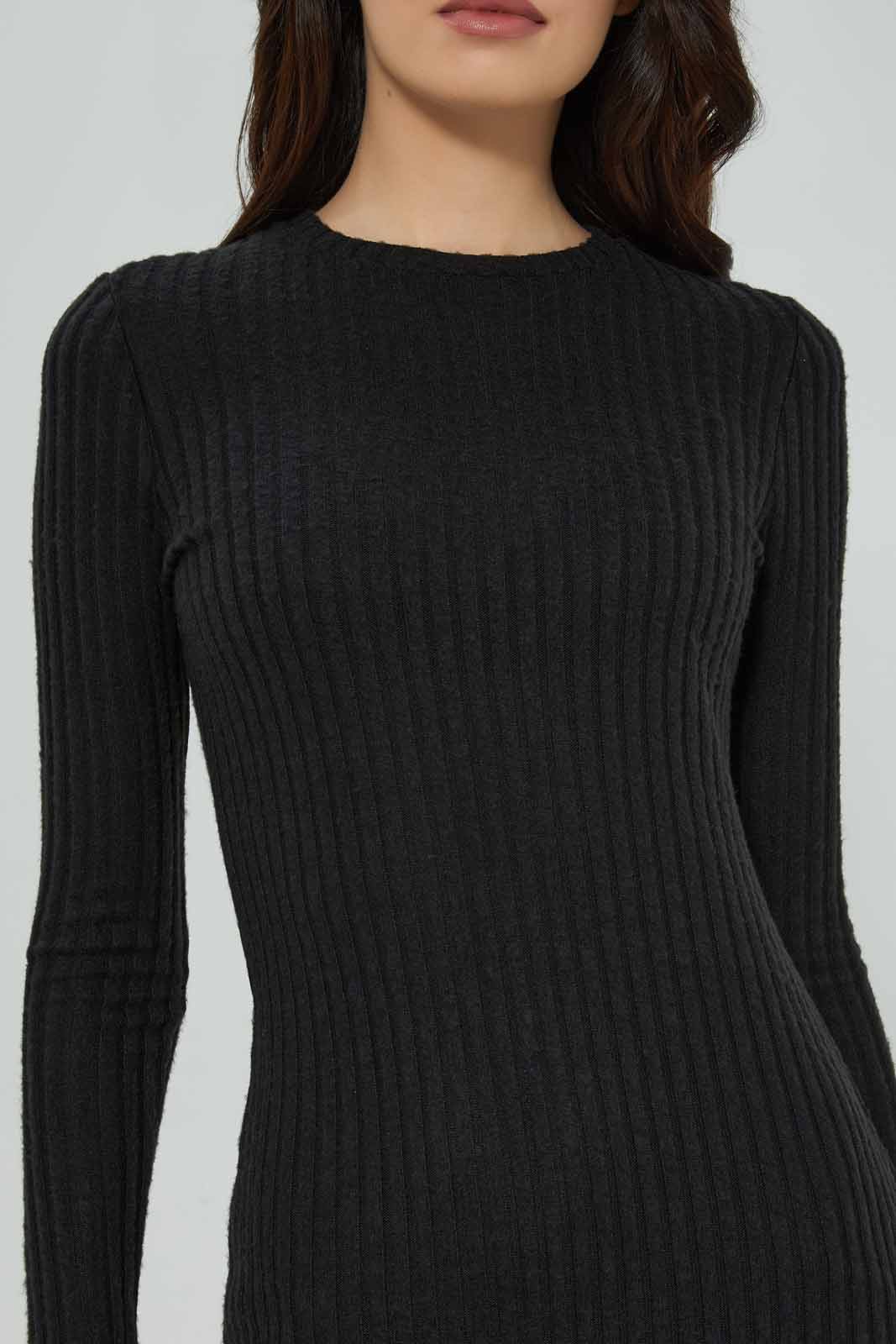 Redtag-Women-Black-Ribbed-Dress-Category:Dresses,-Colour:Black,-Deals:New-In,-Filter:Women's-Clothing,-New-In-Women-APL,-Non-Sale,-Section:Women,-W22B,-Women-Dresses-Women's-