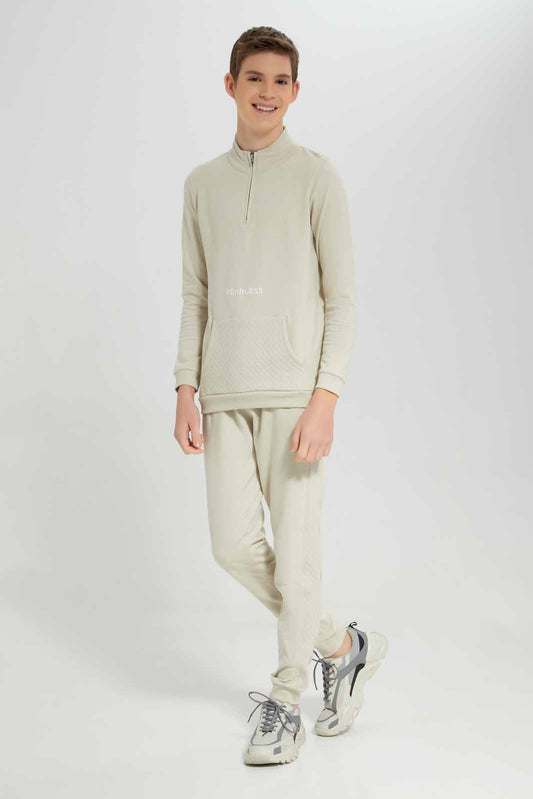 Redtag-Boys-Ecru-Quilted-Jogging-Suit-BSR-Jog-Sets,-Category:Jog-Sets,-Colour:Ecru,-Deals:New-In,-Filter:Senior-Boys-(8-to-14-Yrs),-New-In-BSR-APL,-Non-Sale,-Section:Boys-(0-to-14Yrs),-W22B-Senior-Boys-9 to 14 Years