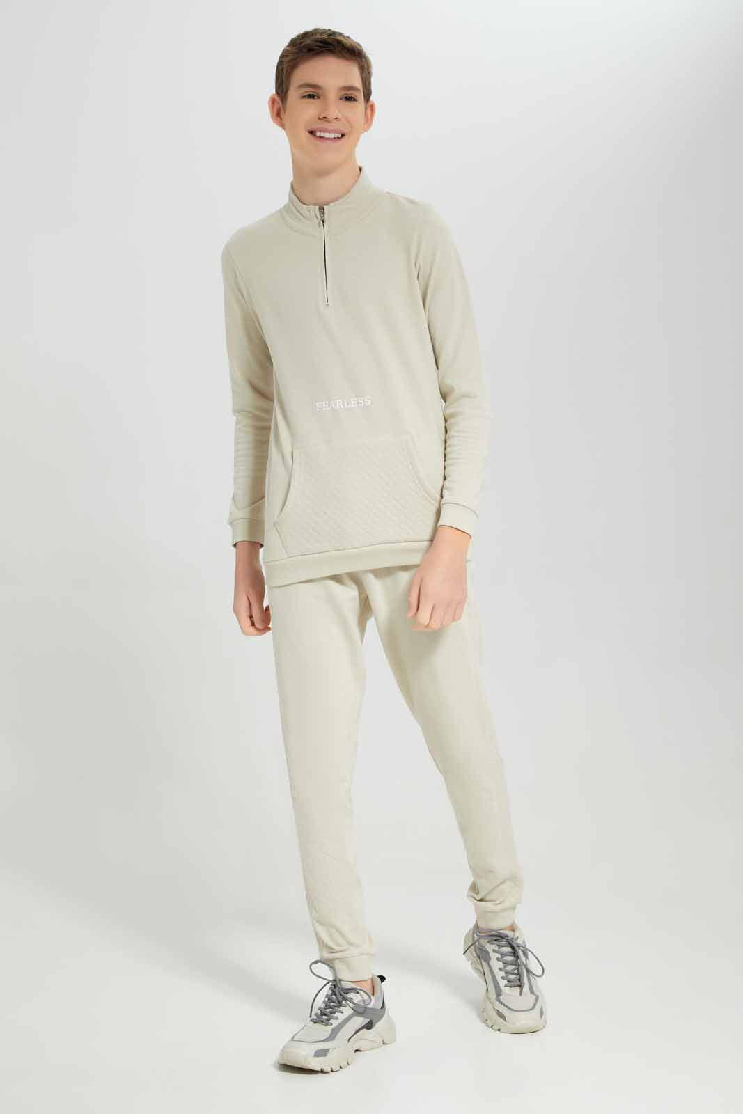Redtag-Boys-Ecru-Quilted-Jogging-Suit-BSR-Jog-Sets,-Category:Jog-Sets,-Colour:Ecru,-Deals:New-In,-Filter:Senior-Boys-(8-to-14-Yrs),-New-In-BSR-APL,-Non-Sale,-Section:Boys-(0-to-14Yrs),-W22B-Senior-Boys-9 to 14 Years
