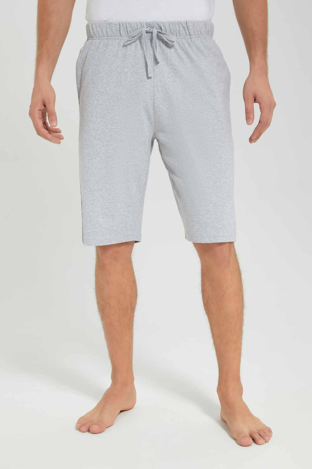 Redtag-Men-White-T---Shirt-With-Grey-Shorts-Pyjama-Set-(blank),-Category:Pyjama-Sets,-Colour:White,-Deals:New-In,-Filter:Men's-Clothing,-Men-Pyjama-Sets,-New-In-Men-APL,-Non-Sale,-Section:Men,-W22B-Men's-