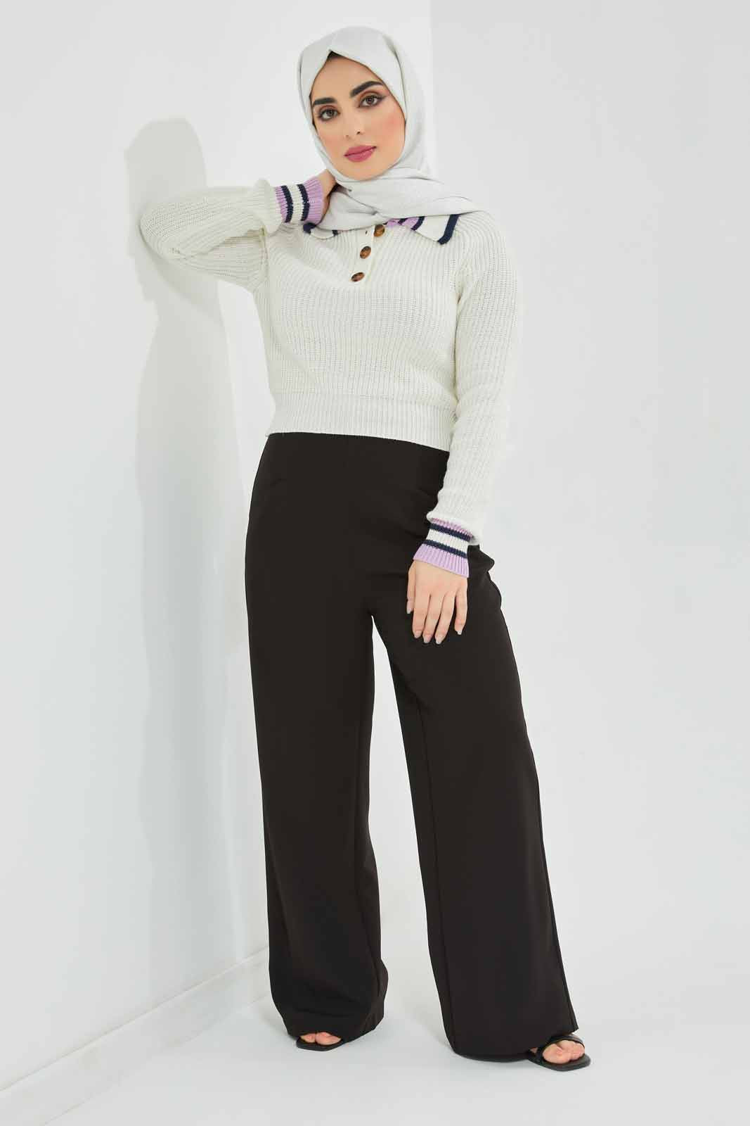 Redtag-Women-White-Buttoned-Up-Long-Sleeve-Pullover-Category:Pullovers,-Colour:White,-Deals:New-In,-Filter:Women's-Clothing,-LMC,-Modest,-New-In-Women-APL,-Non-Sale,-Section:Women,-W22B,-Women-Pullovers--